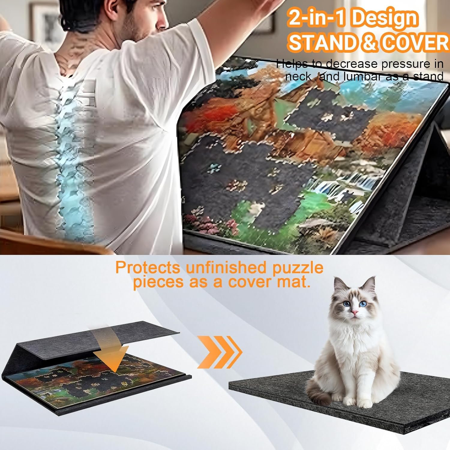 BUERPINKING Tavolo Puzzle Pieghevole 1000 Pezzi - immagine 3