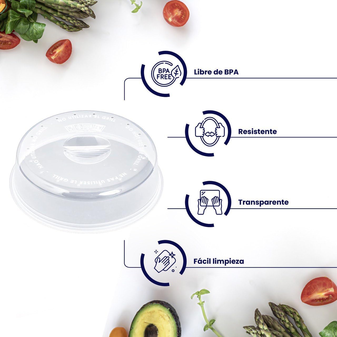 2 Coperchi Microonde Antischizzo 24cm - immagine 3