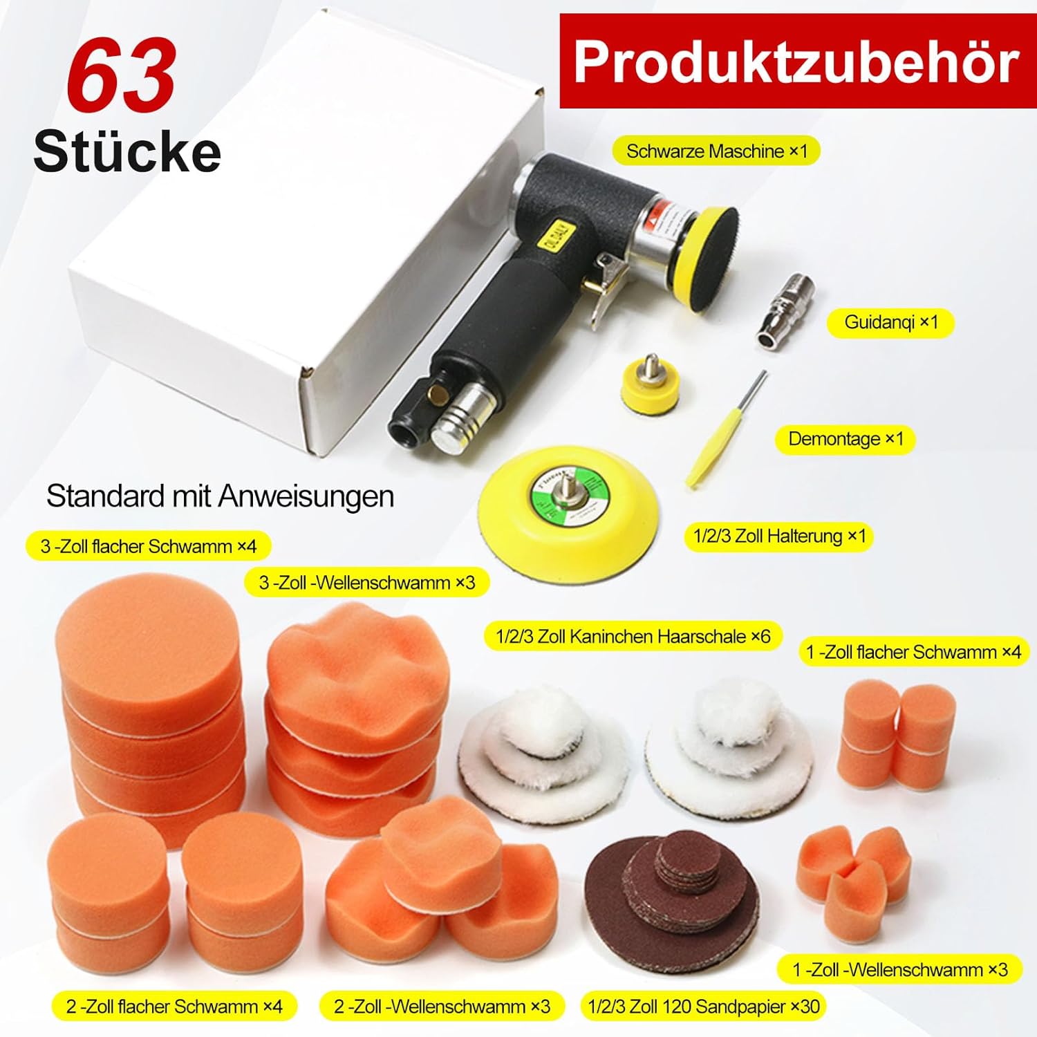 Mini Levigatrice Pneumatica Eccentrica 63 in 1 - immagine 4