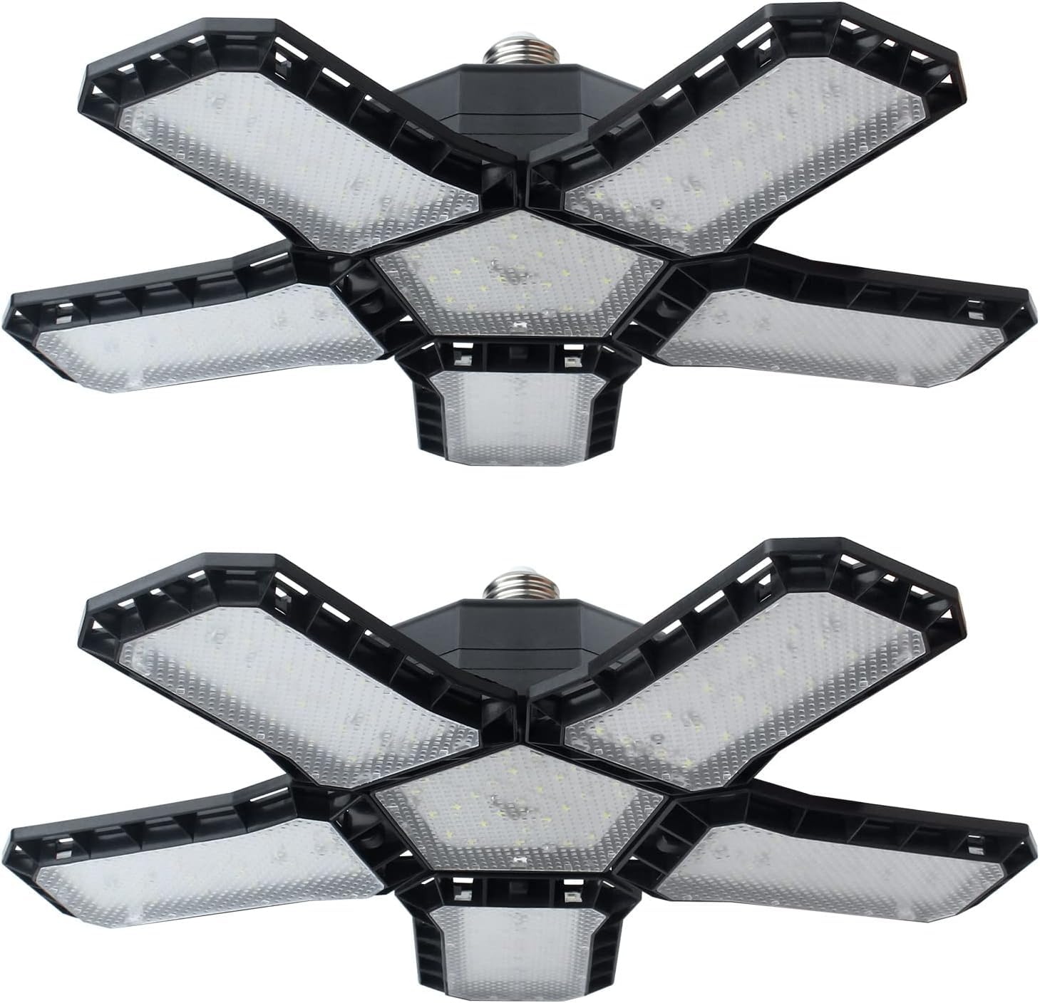 Createstar 2 Pezzi Lampada Garage LED 120W 5 Pannelli Regolabili