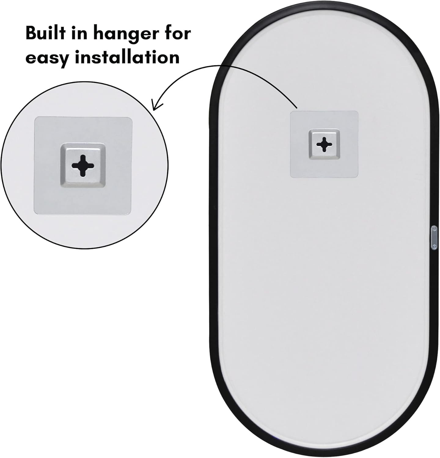 Americanflat Specchio Ovale 30,4x61 cm - Bordo Nero - immagine 6