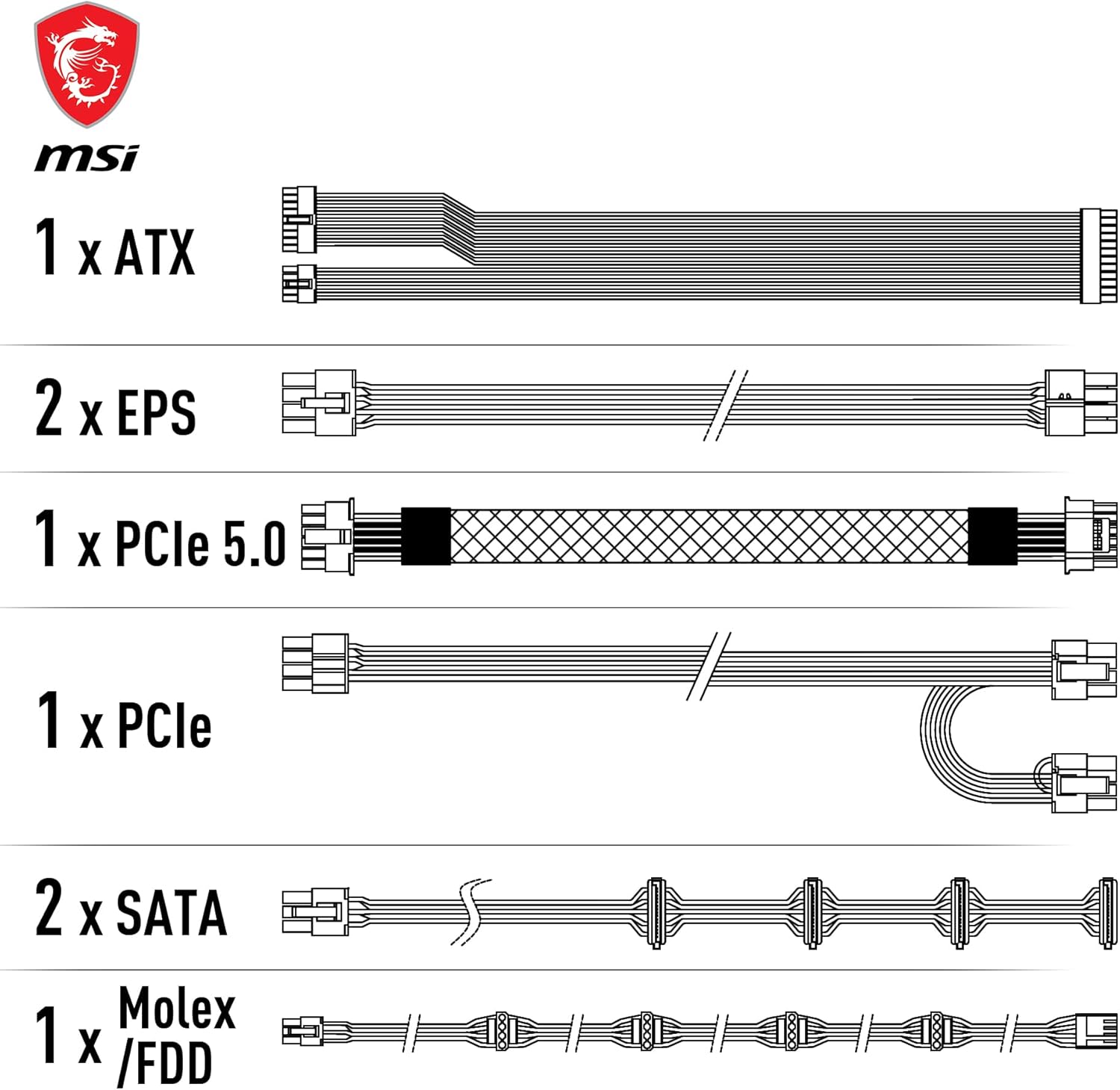 Msi MAG A750GL PCIE5 - Alimentatore 750W Modulare - immagine 5