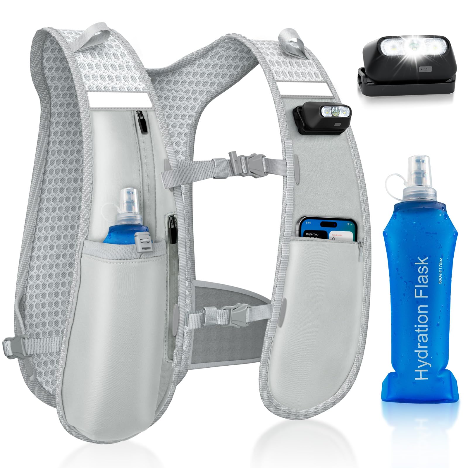 Gilet Running Uomo Donna - Zaino Idratazione Leggero