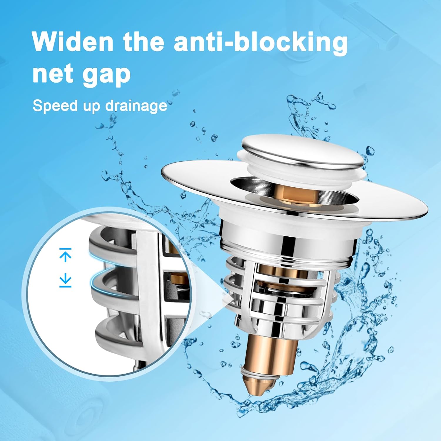 Diboniur 2 Pezzi Tappo Lavandino Bagno Universale - immagine 3