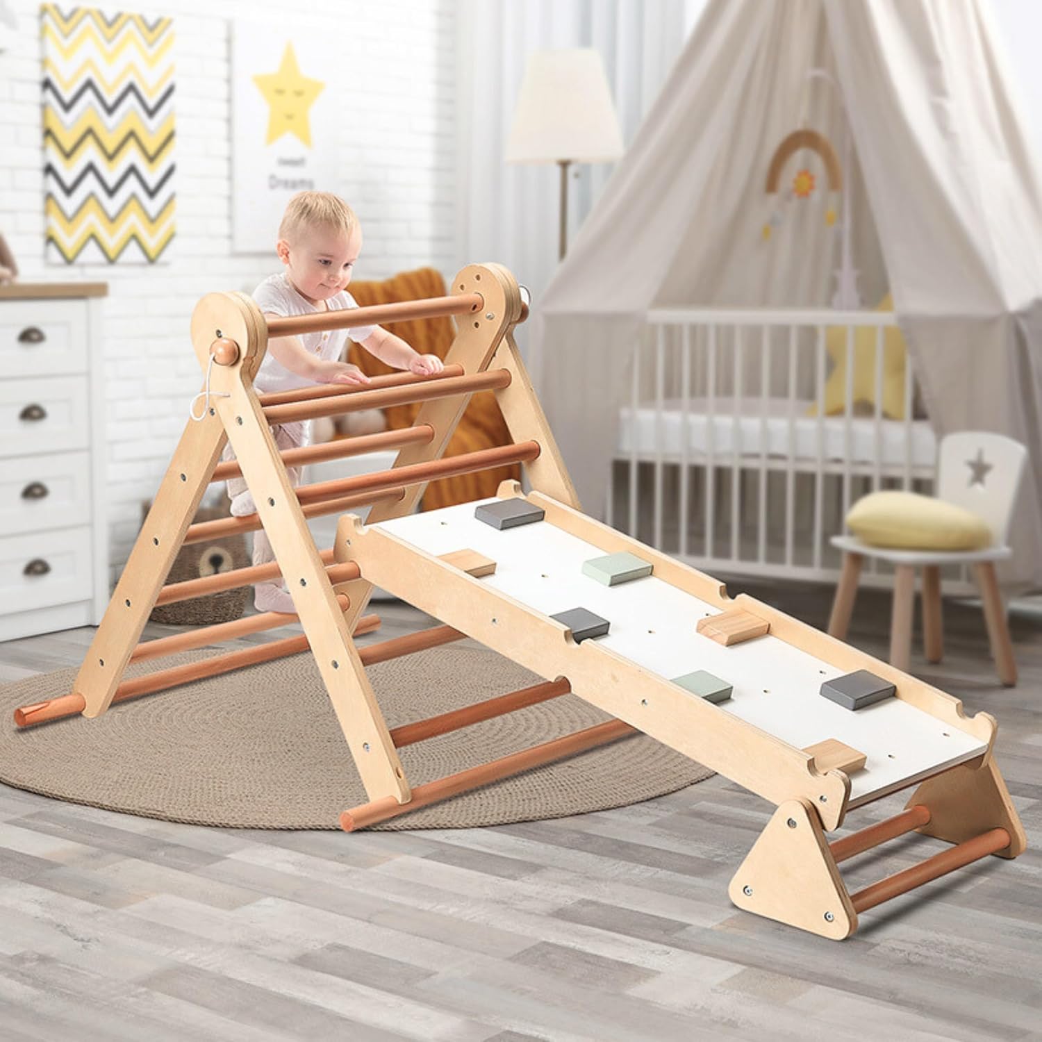 Mamabrum Parco Giochi in Legno con Scaletta e Arrampicata - immagine 6