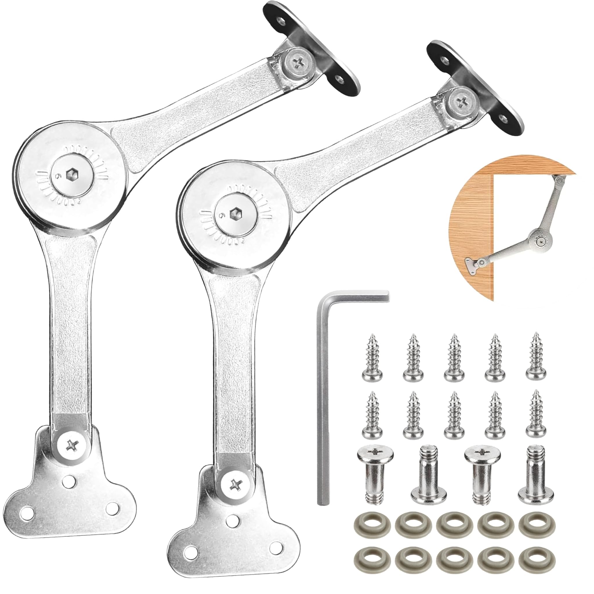 Tooinkcv Supporto Cerniera per Ante a Ribalta 2 Pz