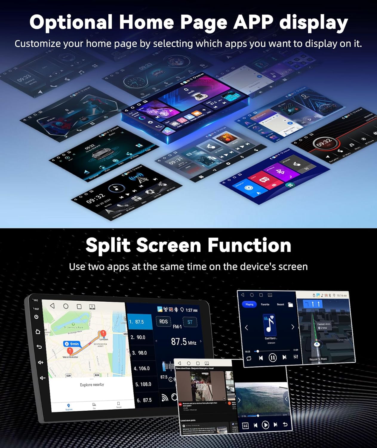 Autoradio Android 15 4+64G 9" IPS per VW Polo 6R 6C 9N - immagine 7