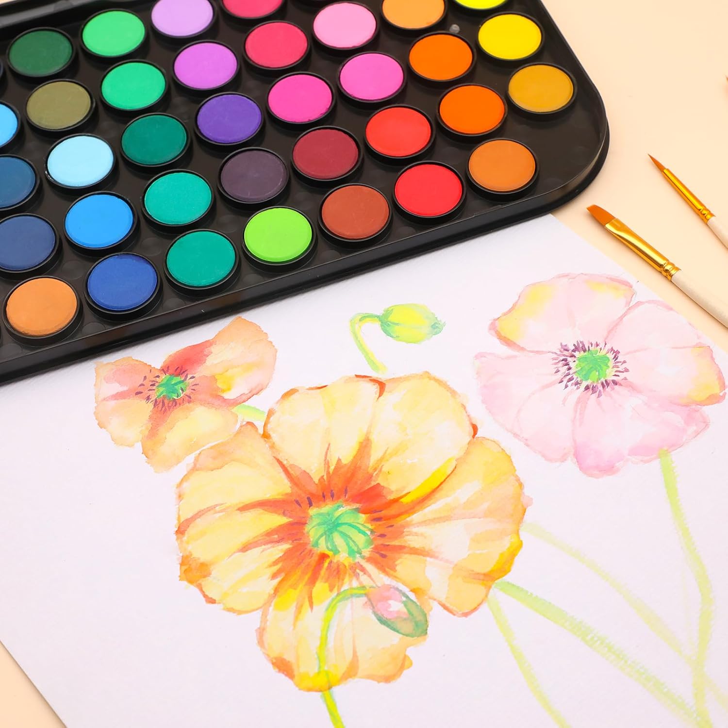 Artecho Set di Pittura ad Acquerello 48 Colori - immagine 5