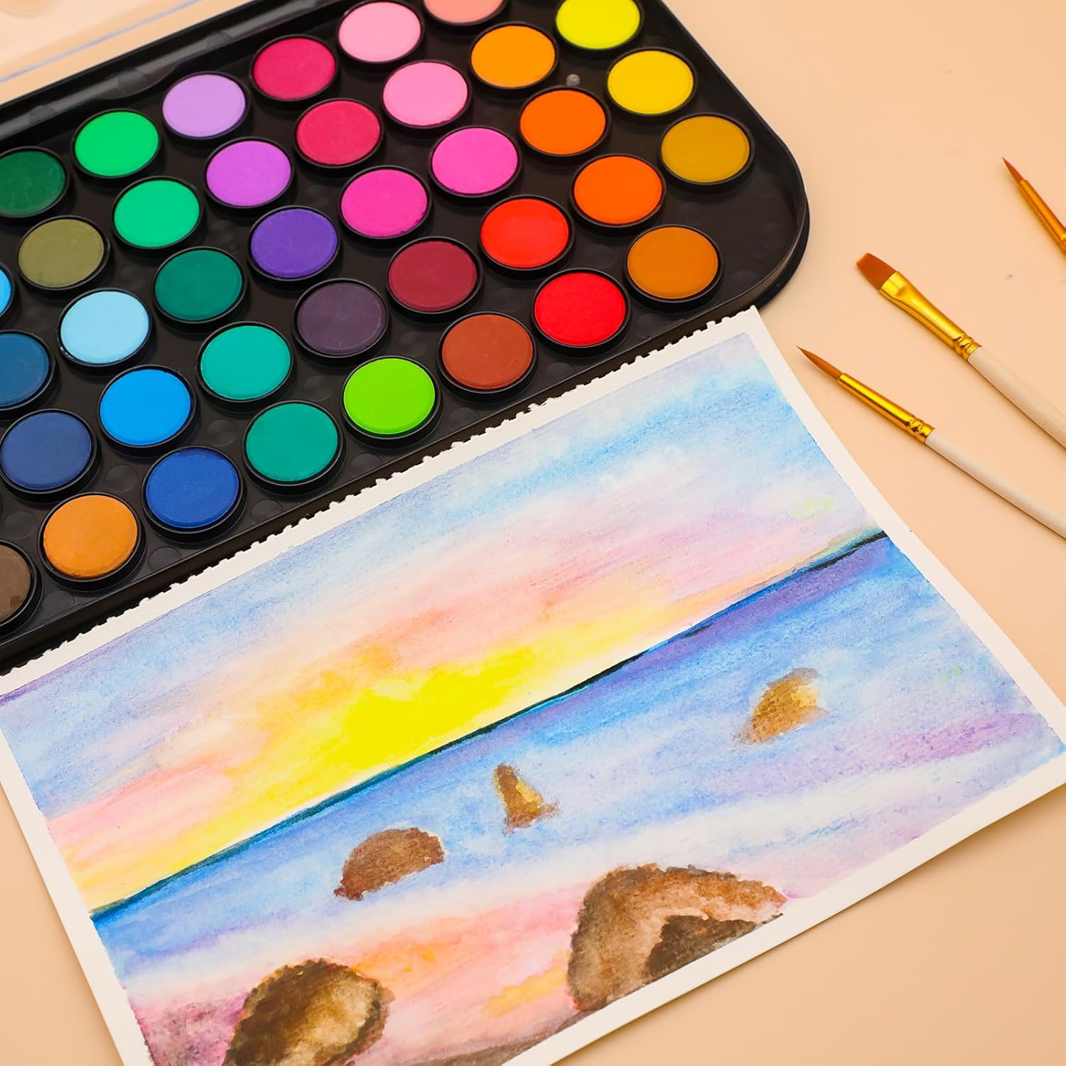 Artecho Set di Pittura ad Acquerello 48 Colori - immagine 6