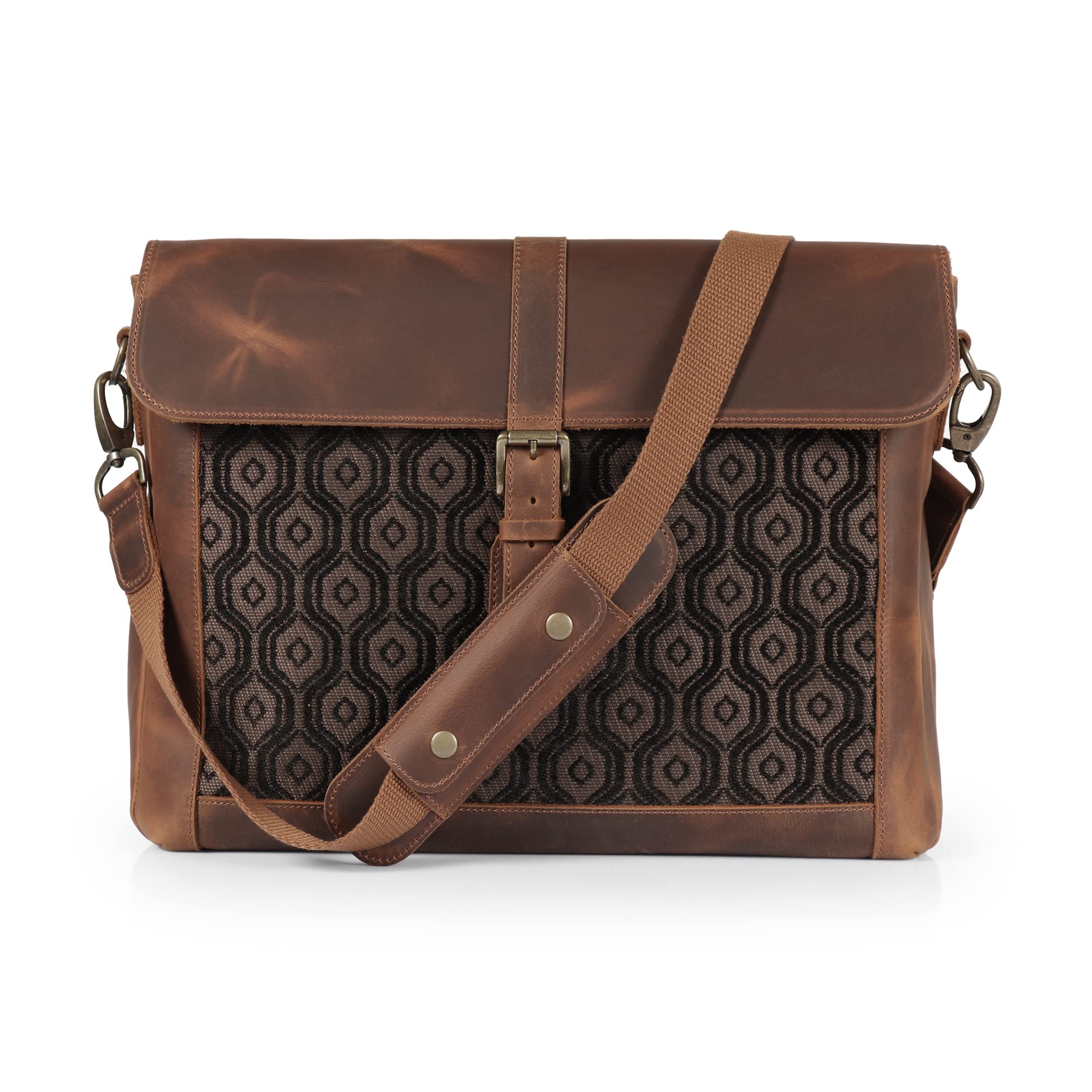 Londo Zion Borsa a Tracolla per Laptop in Vera Pelle