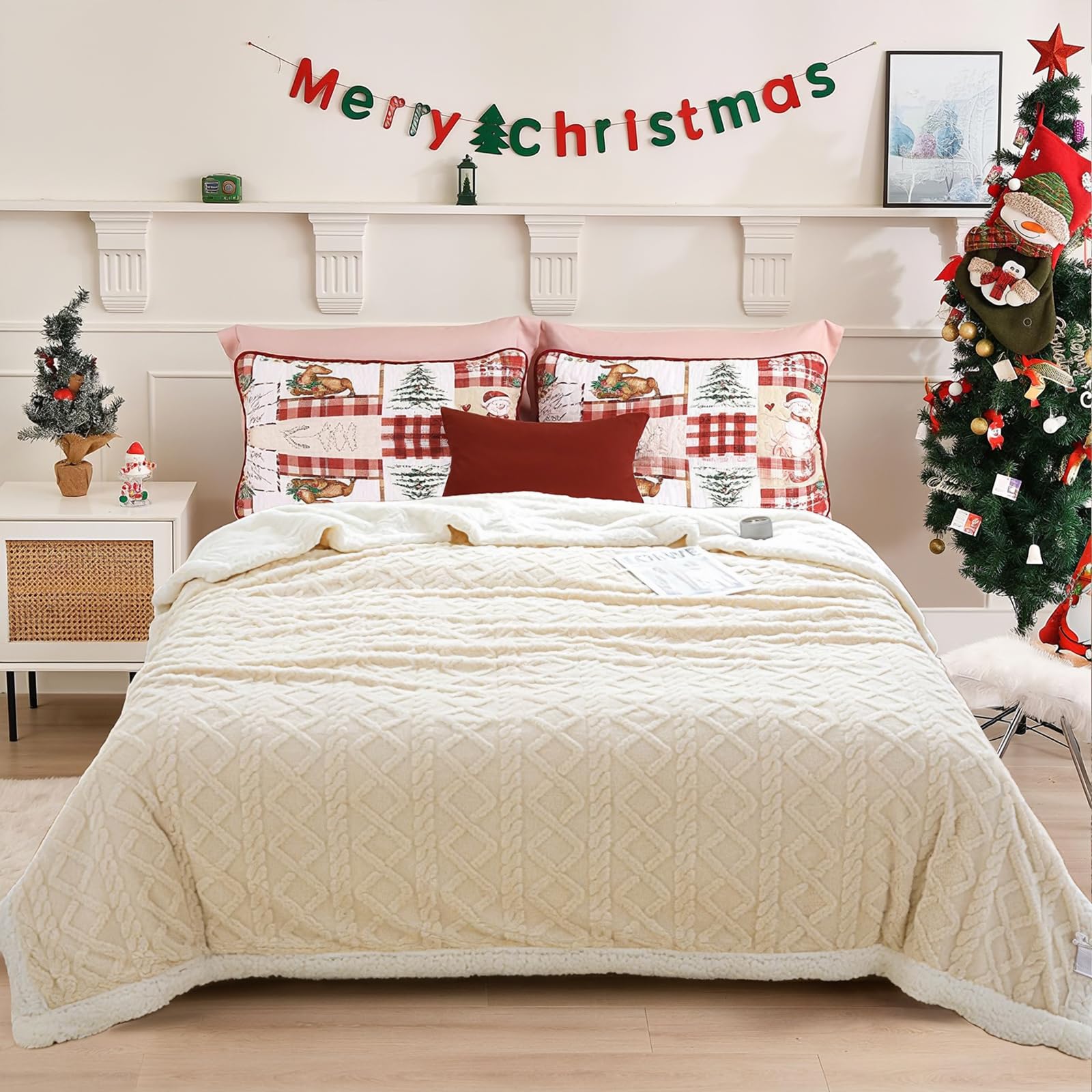 Sherpa Coperta in Pile Doppio Strato 200x230 cm