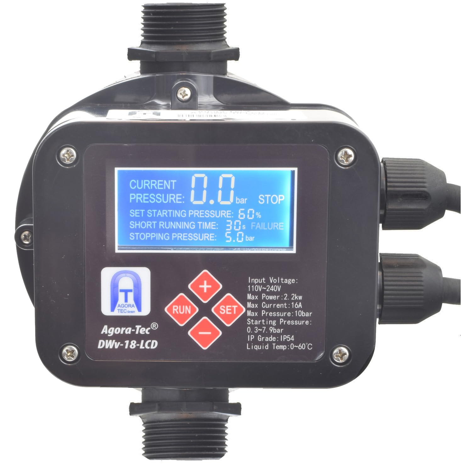 Agora-tec® Interruttore Controllo Pompa DWv-18-LCD
