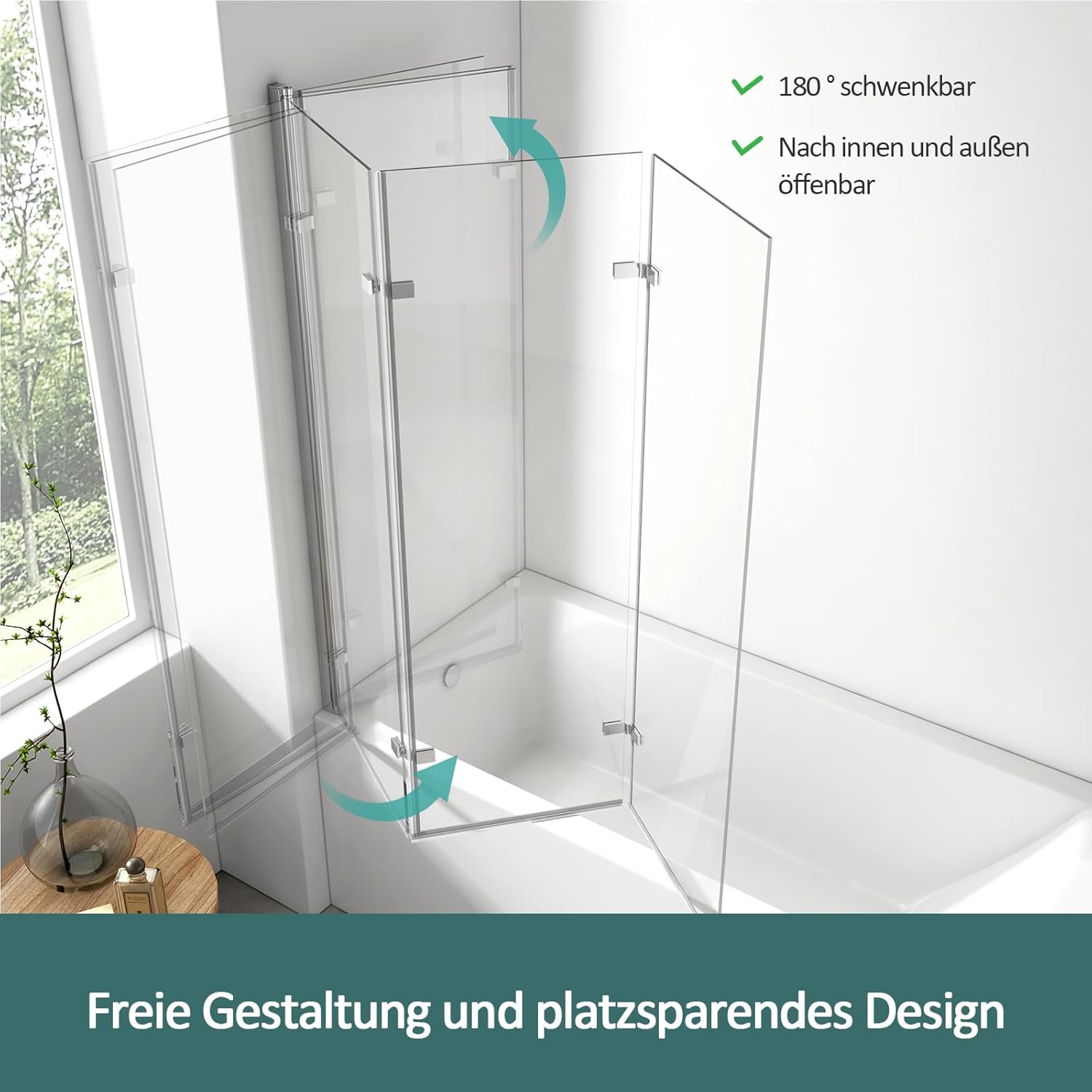 Emke Divisione Doccia per Vasca da Bagno 120x140cm - immagine 2