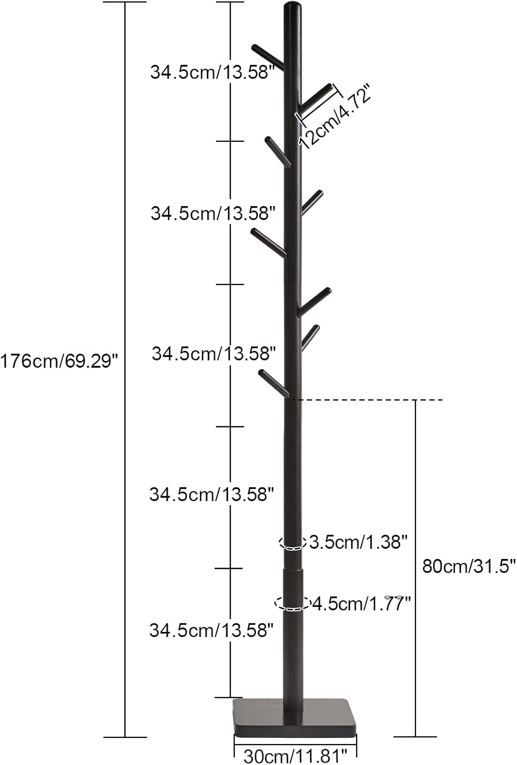 Ymyny Appendiabiti da Terra con 8 Ganci, Nero - immagine 7