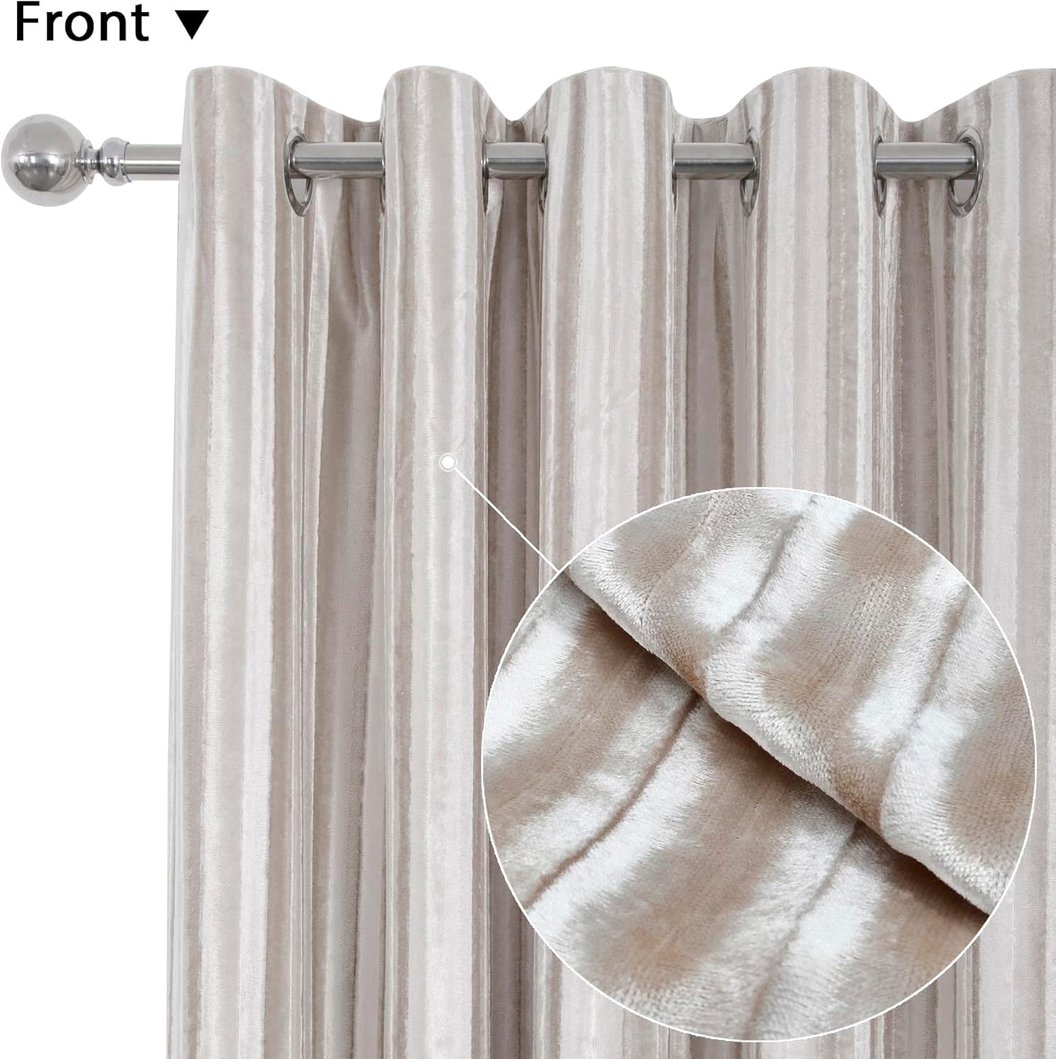 Always4u Tenda 100% Oscurante in Velluto, Beige - immagine 3