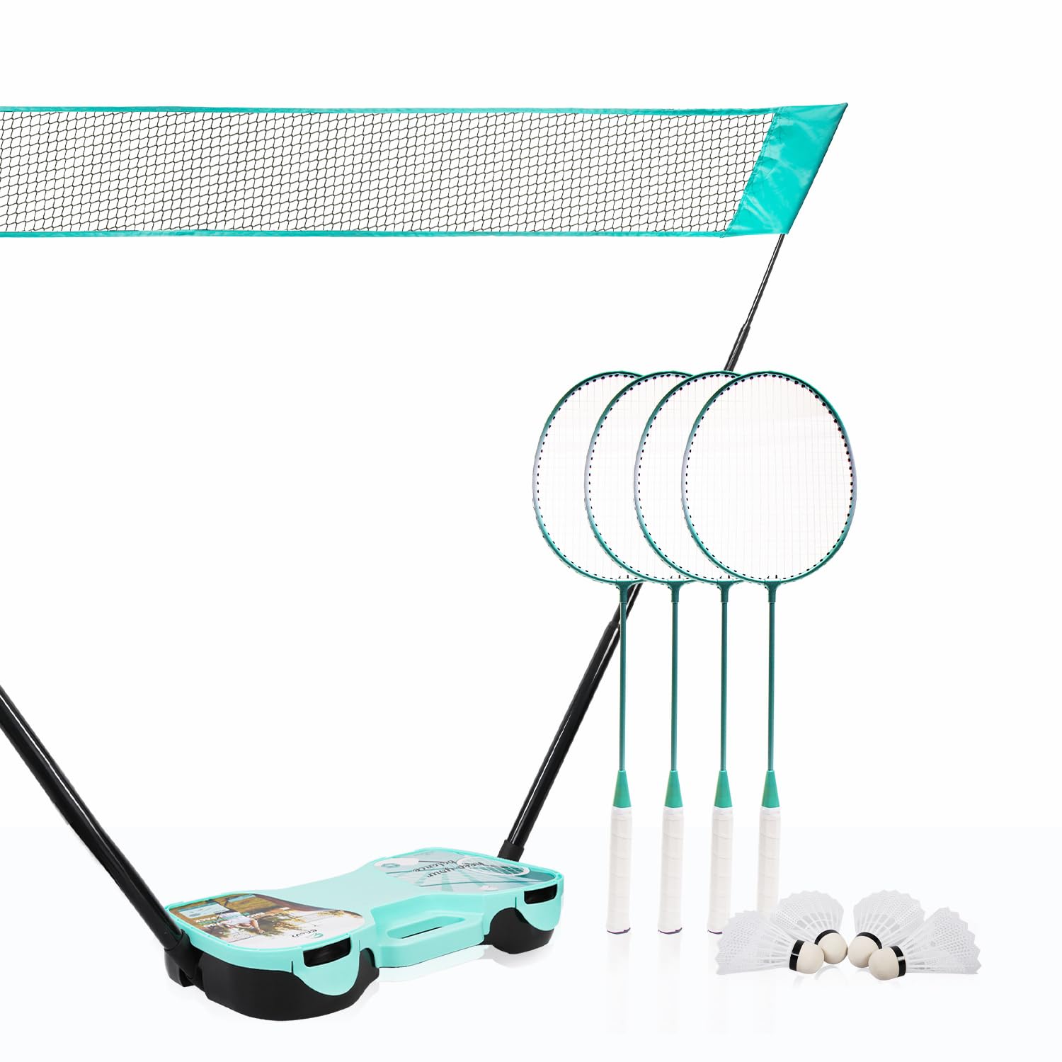 Enovi EasyGo - Set Badminton con Rete e 4 Racchette