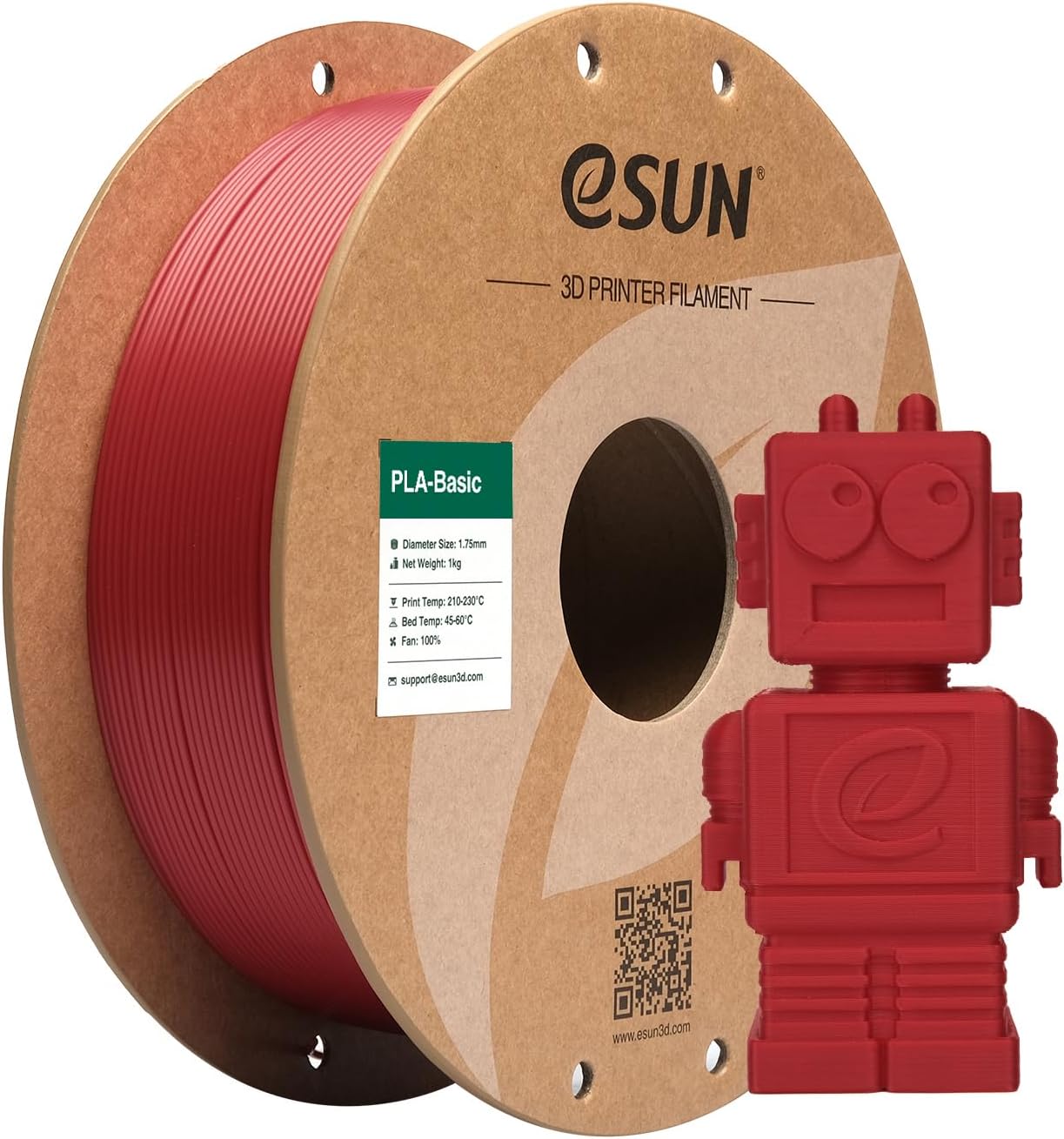 Esun Filamento PLA 1,75 mm per Stampanti 3D, Rosso Fuoco - immagine 1