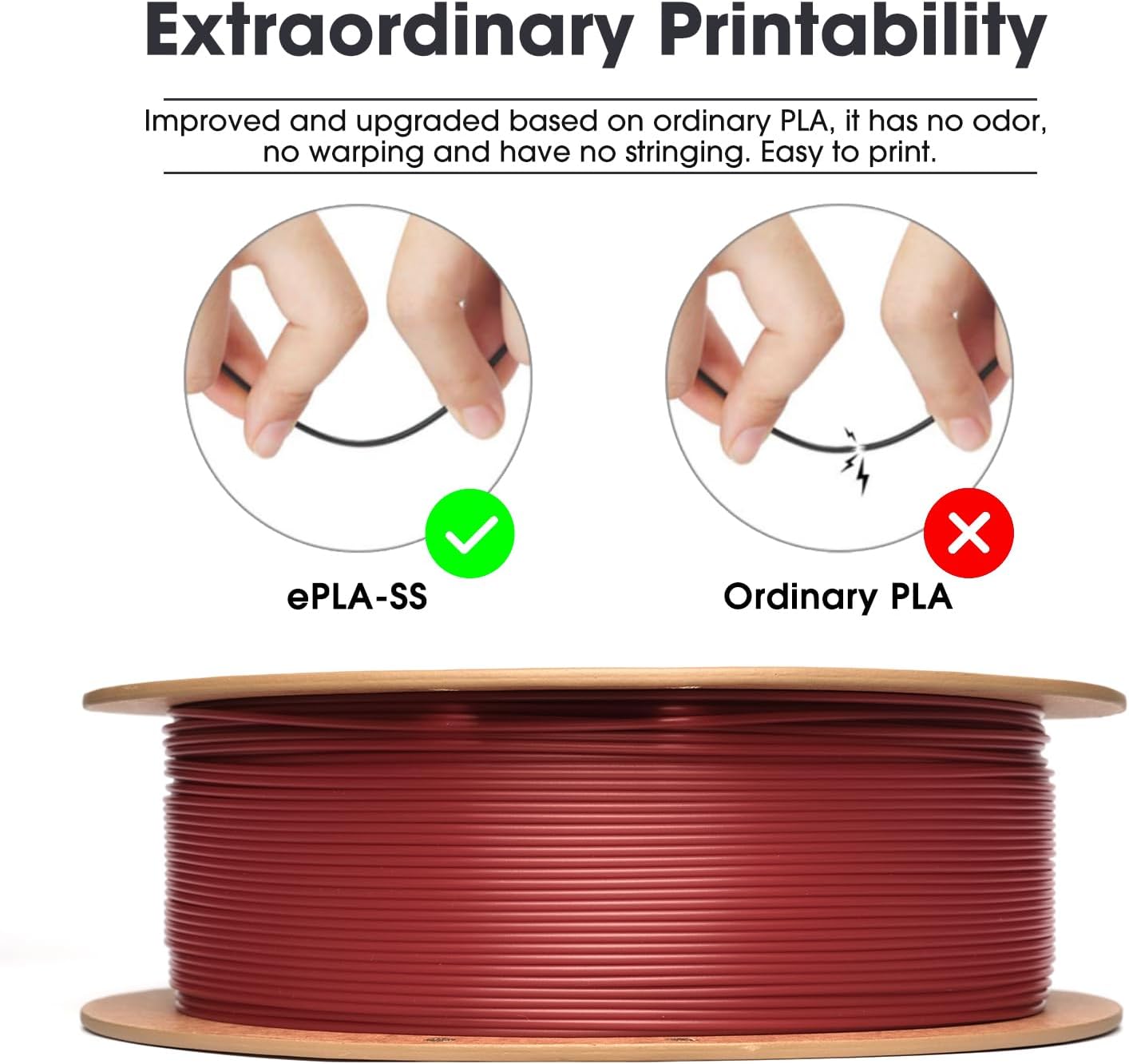 Esun Filamento PLA 1,75 mm per Stampanti 3D, Rosso Fuoco - immagine 3