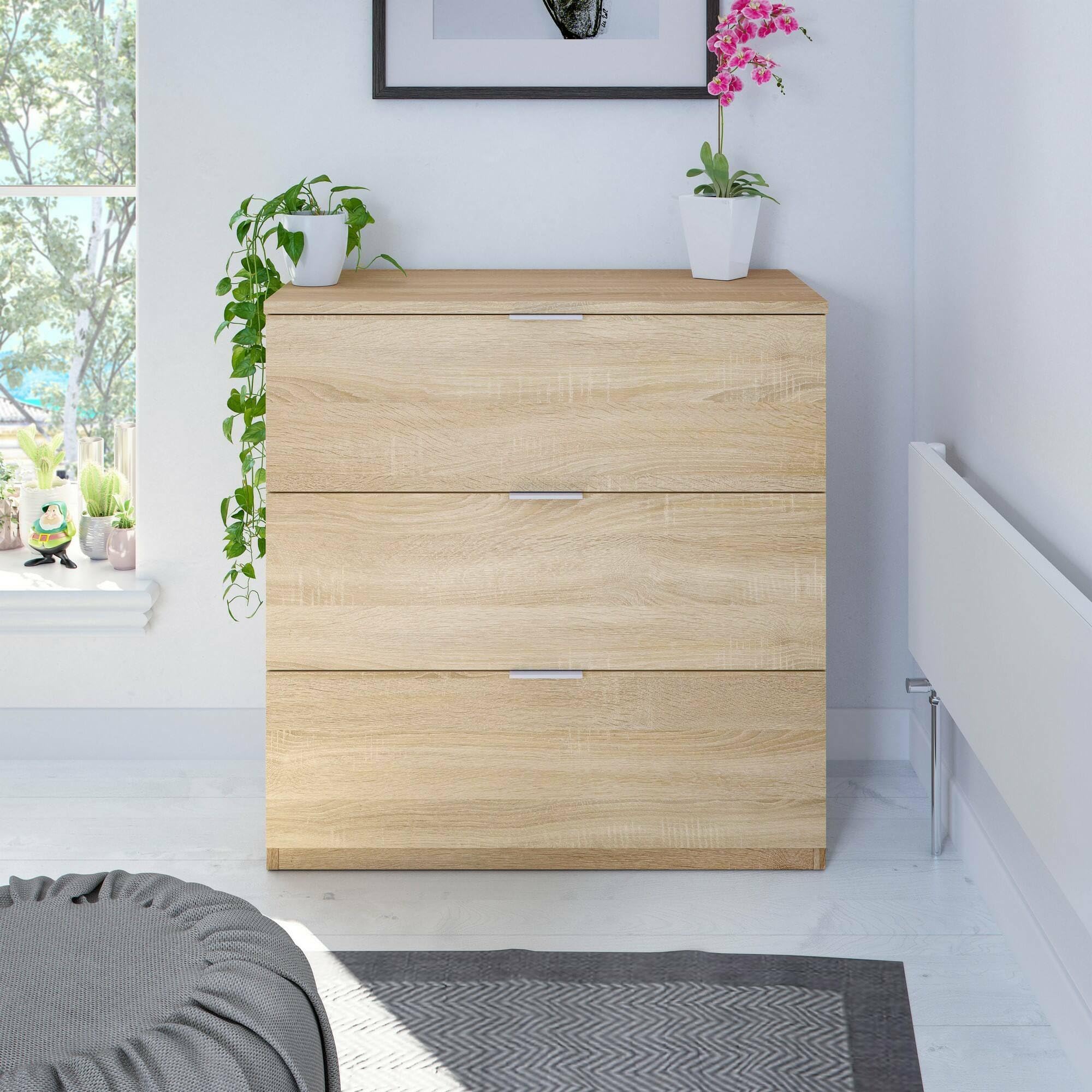 Dmora - Cassettiera Whittier 77x38 h80cm, Rovere