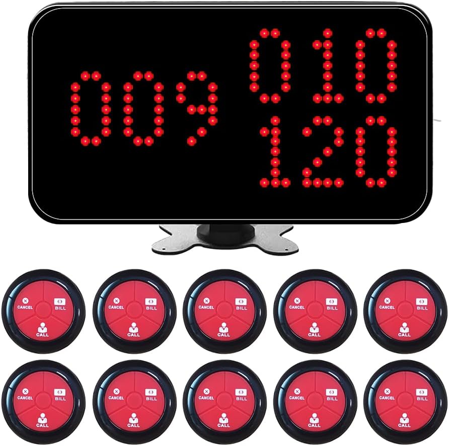 Cyssjf Sistema Cercapersone Ristorante 1 Schermo + 10 Pulsanti - immagine 1