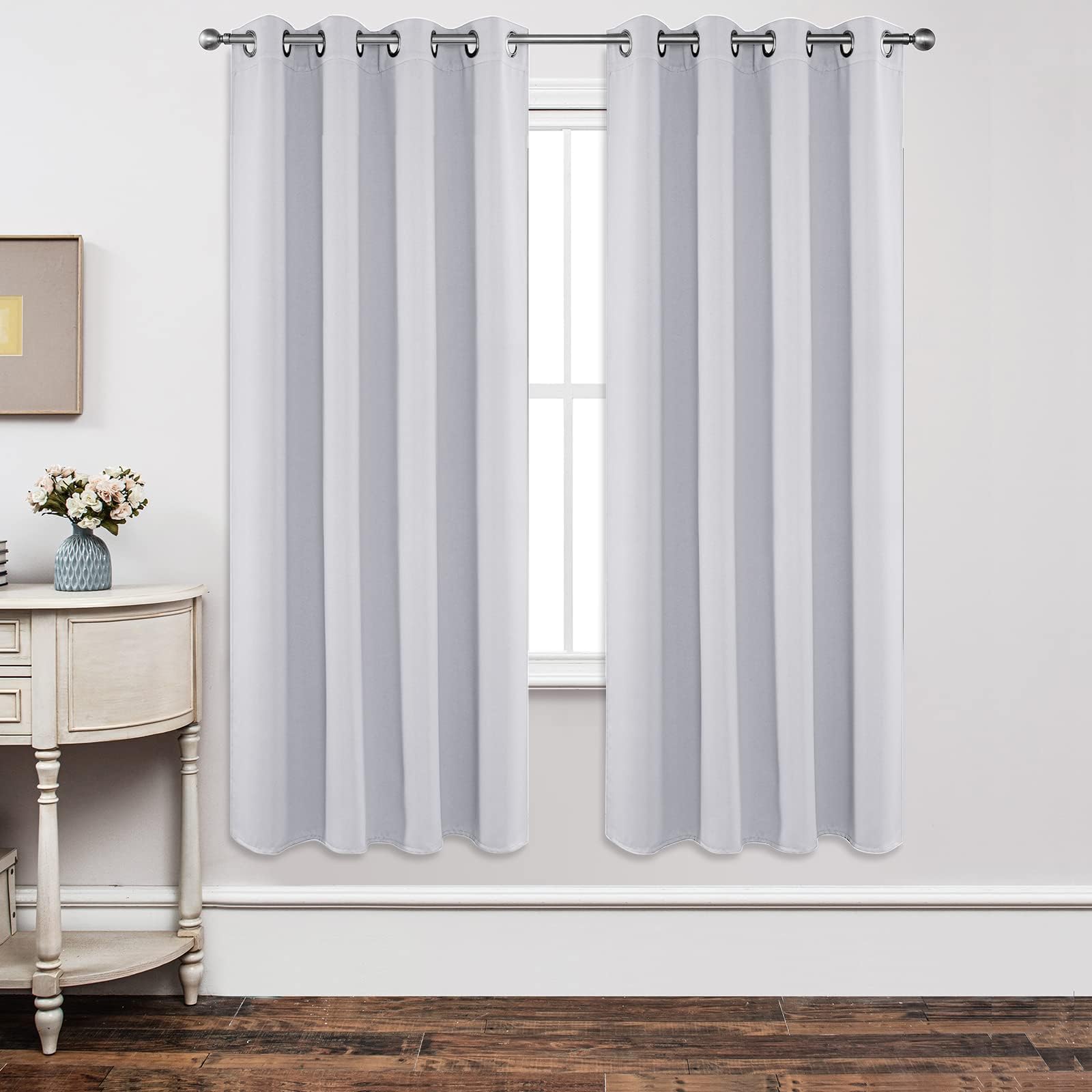 Joydeco Tende Oscuranti Termiche 2 Pezzi L140xA175, Grigio Bianco