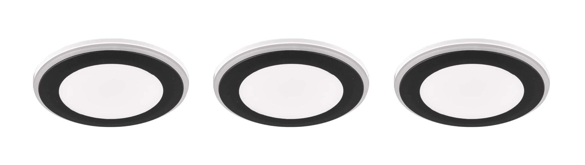 TRIO Lampada Incasso LED Argus Set di 3, Nera Opaca