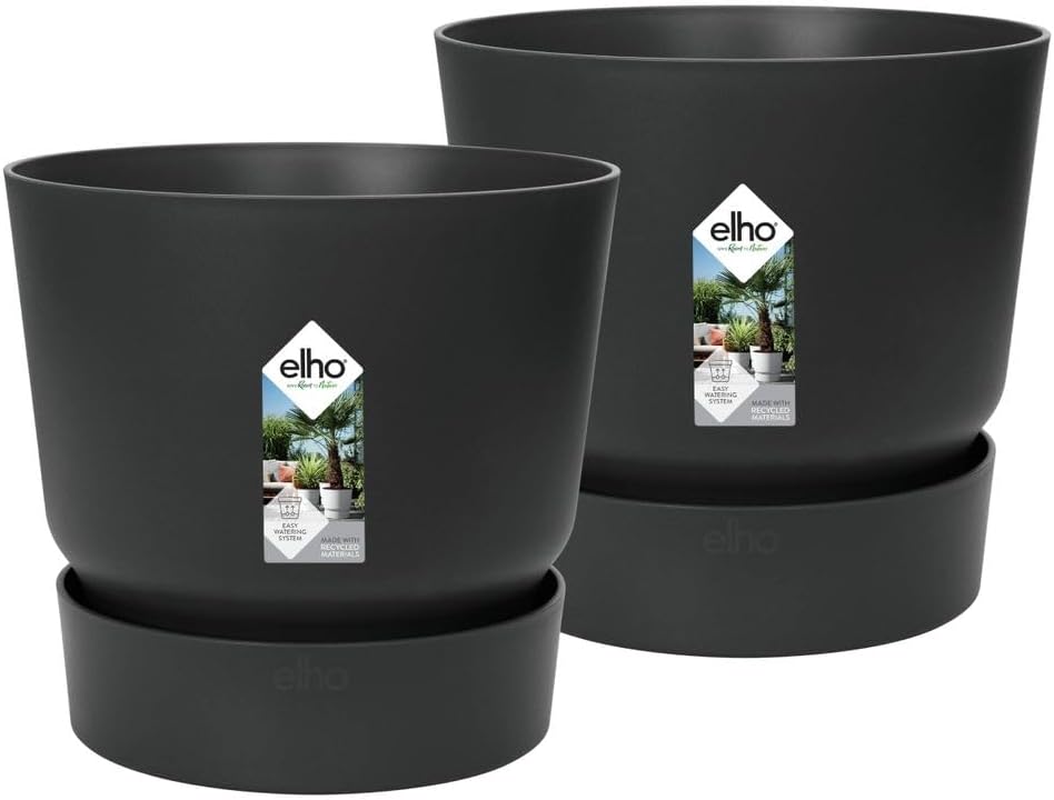 elho Greenville - Vaso da Fiori Rotondo Ø 30 cm (2 pz) - immagine 1