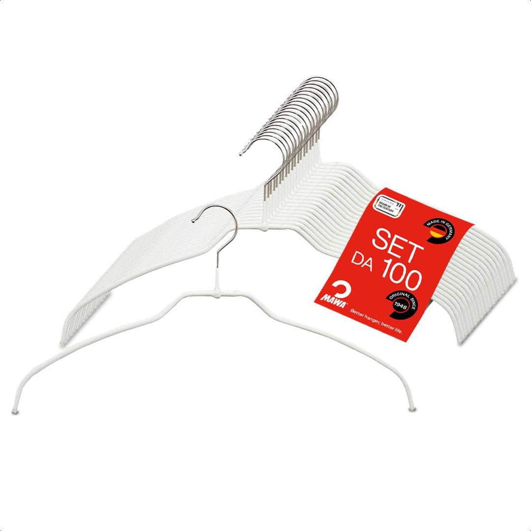 Mawa Grucce Appendiabiti Light 100 Pezzi, Bianco