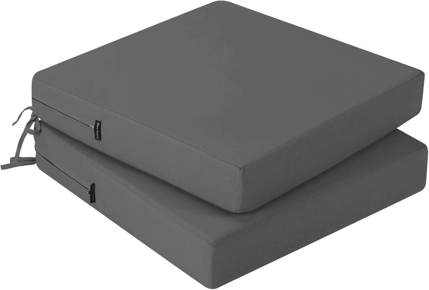 Primepatio Set 2 Cuscini per Sedia 40x40cm, Grigio Scuro