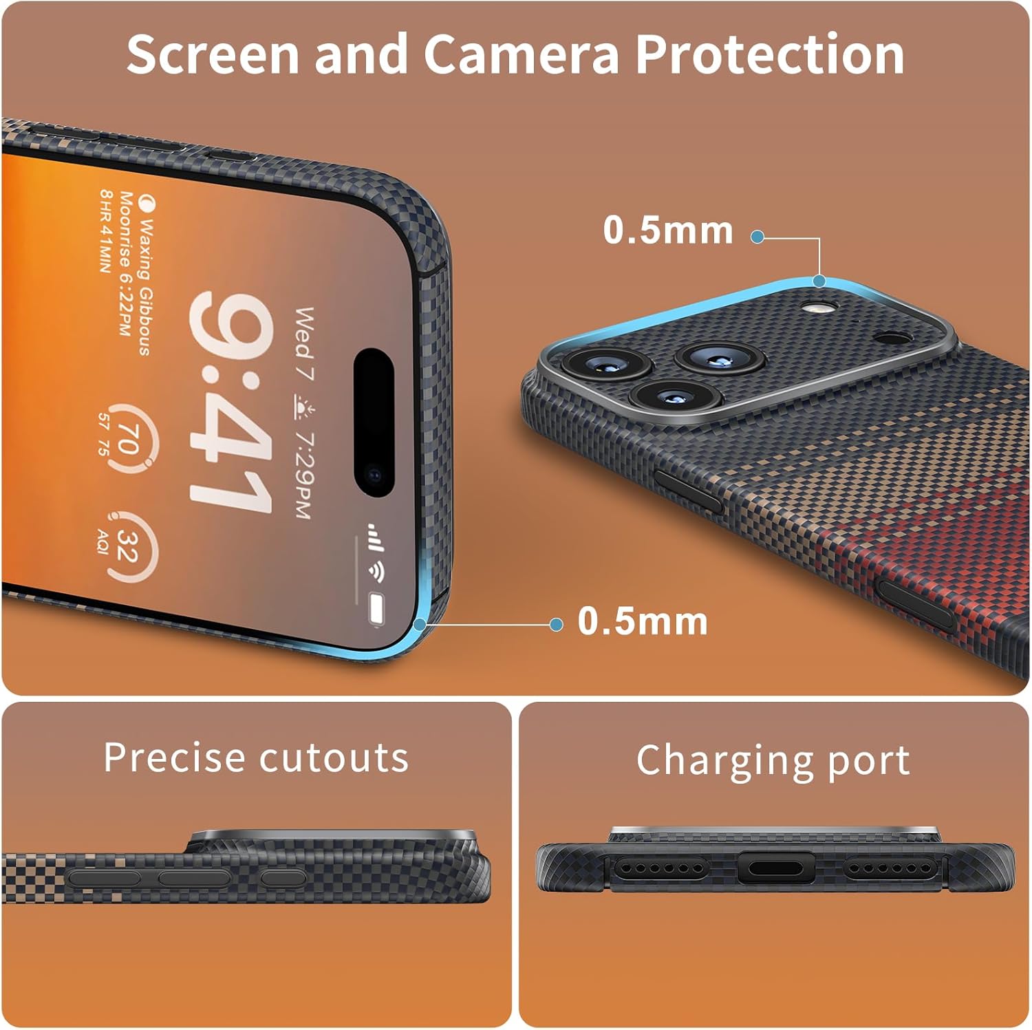 Memumi Custodia iPhone 17 Pro Max in Fibra Aramid 1500D - immagine 3