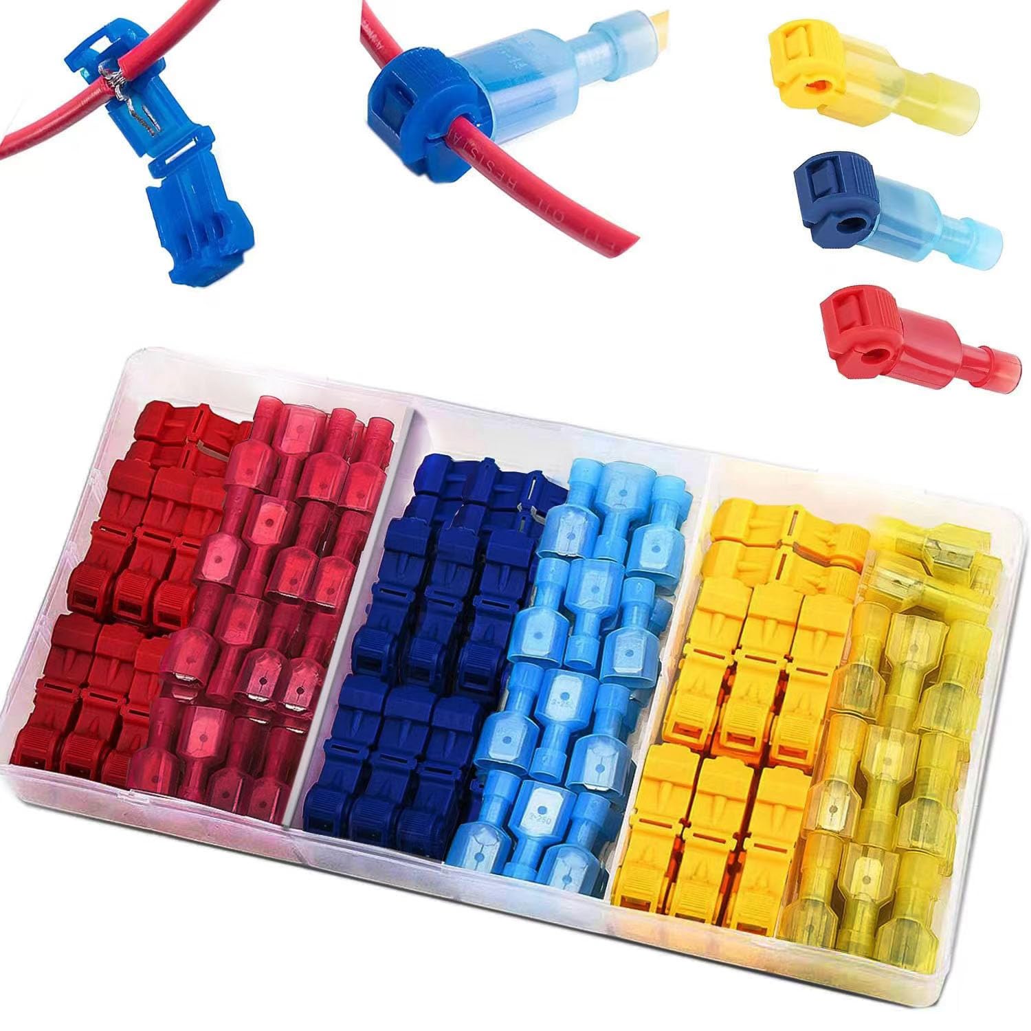 RUNCCI-YUN 120Pcs Connettori T-Tap Rapidi