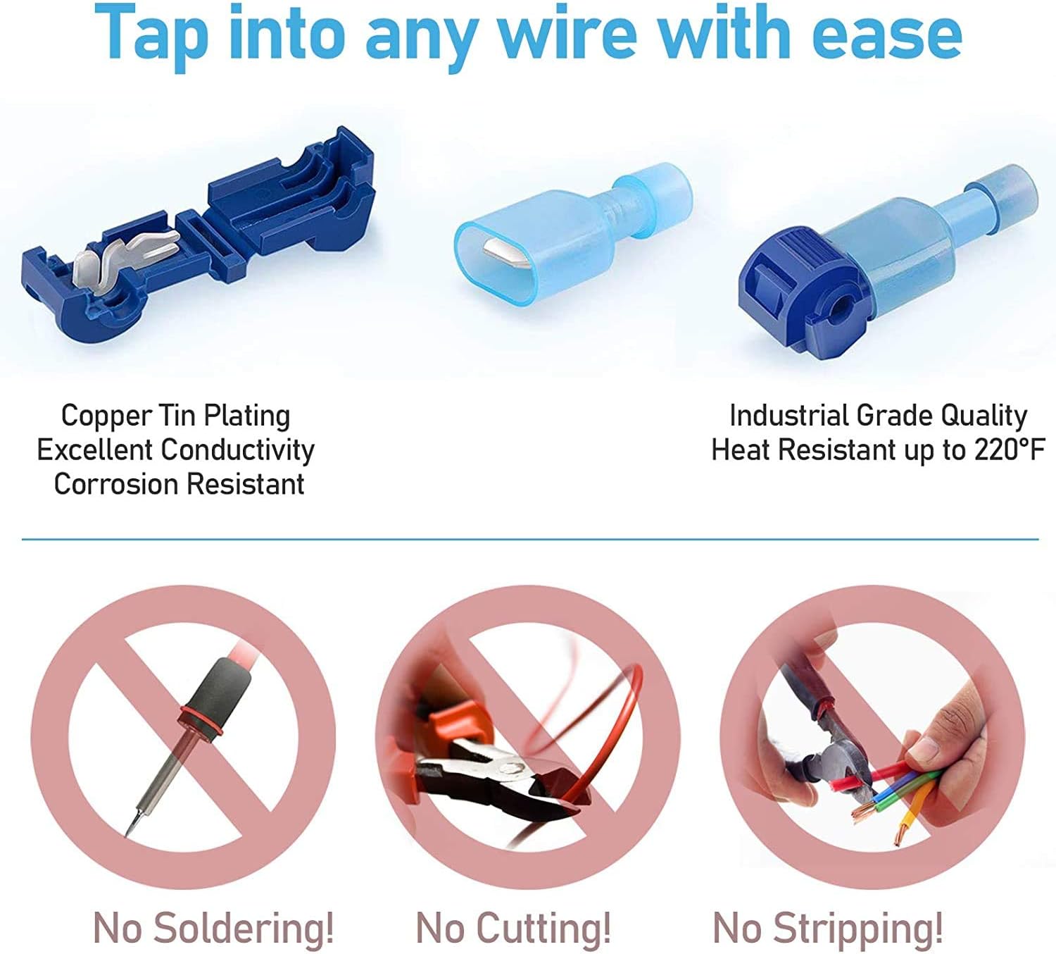 RUNCCI-YUN 120Pcs Connettori T-Tap Rapidi - immagine 2