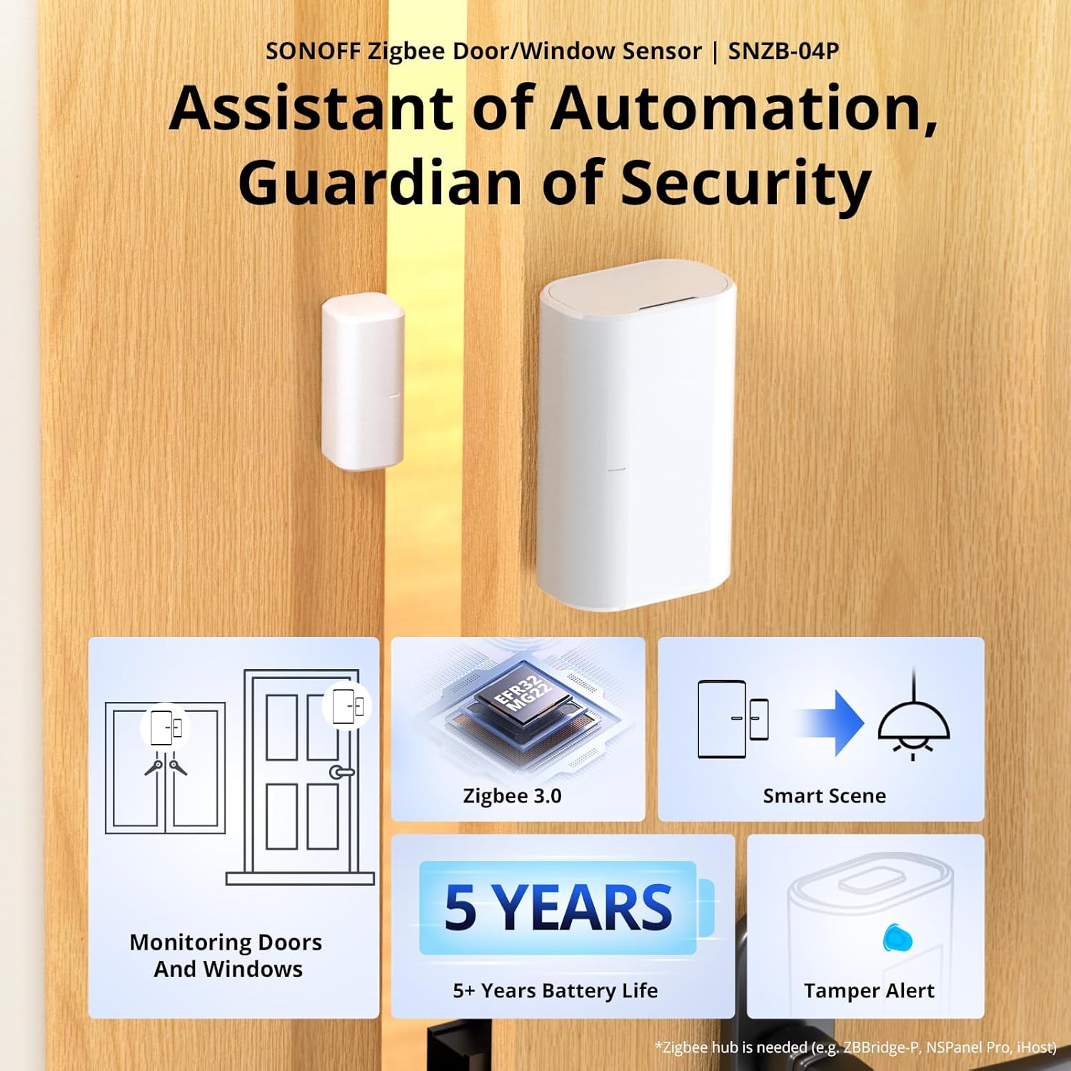 SONOFF SNZB-04P Sensore Zigbee per Porte e Finestre - immagine 2