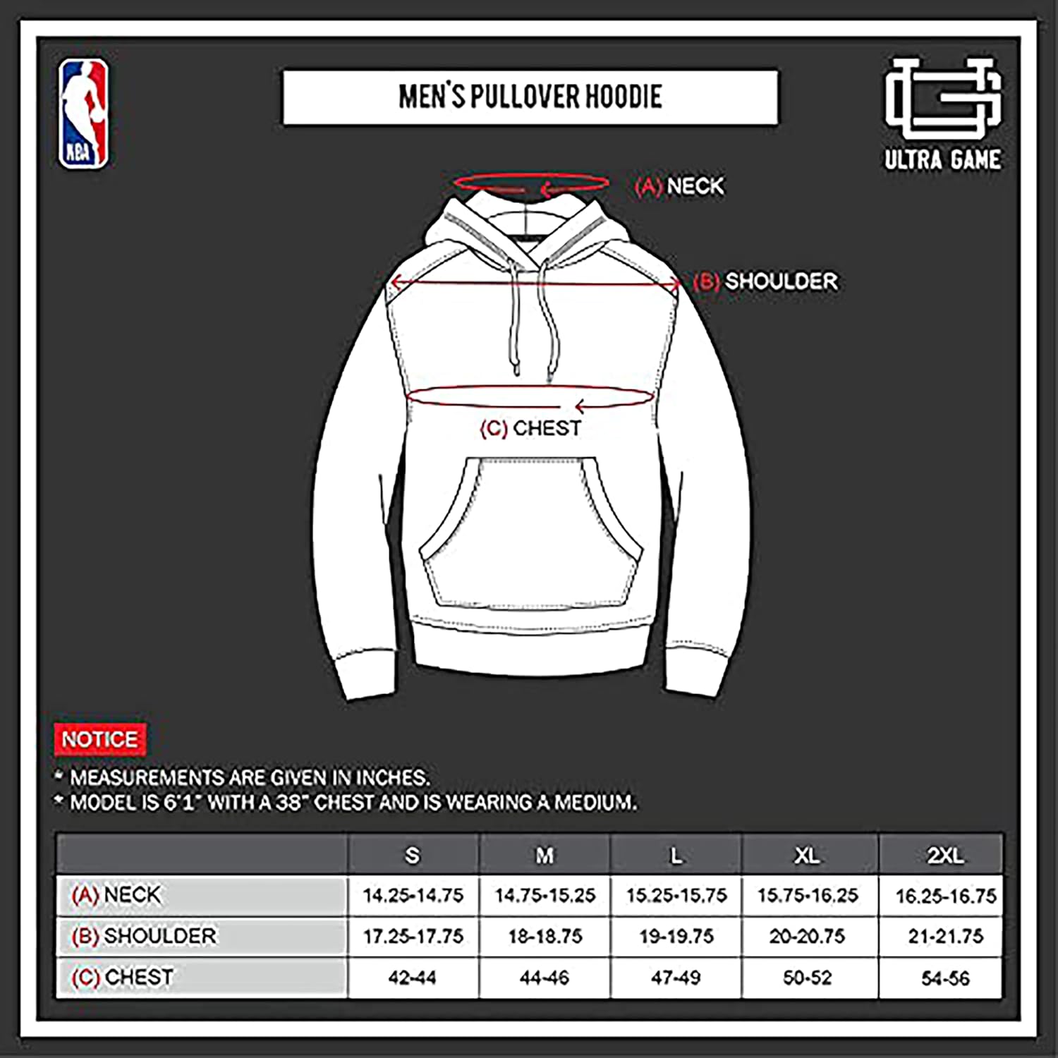 Ultra Game NBA Midtown Hoodie Pullover Uomo, XXL - immagine 6