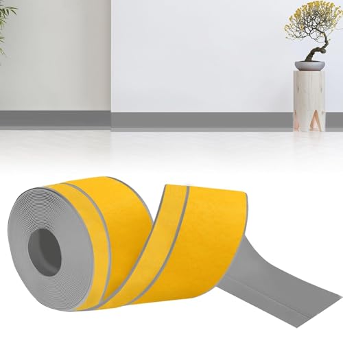 Battiscopa Adesivo in PVC 80mm x 20mm x 12m, Grigio