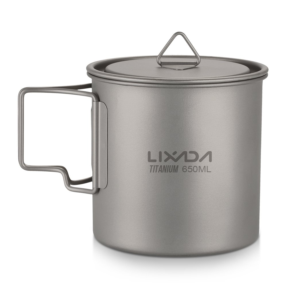 Lixada Titanium Cup Pot Ultralight 900ml