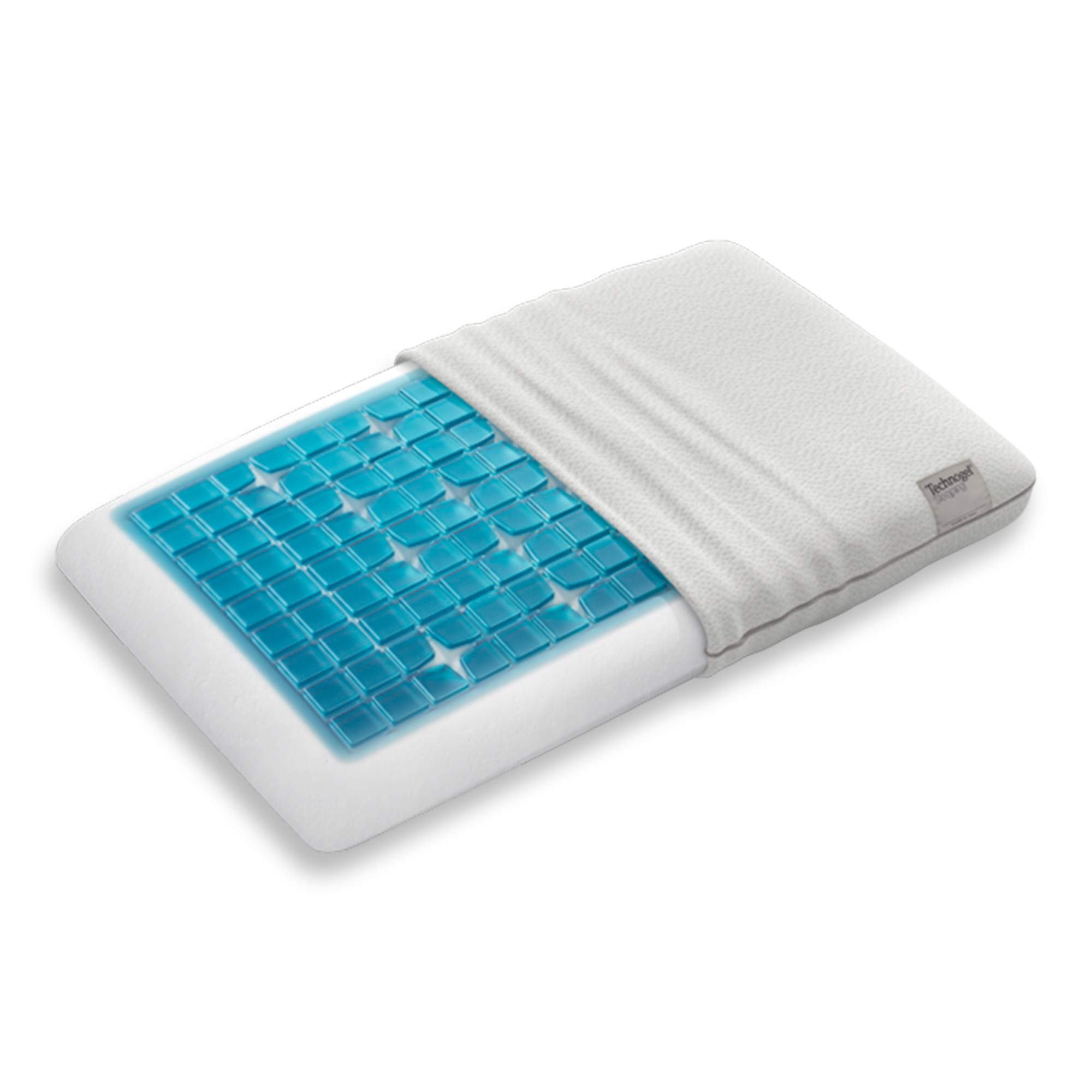 Technogel - Cuscino in microfibra, 66 x 40 x 9 cm, colore: Bianco