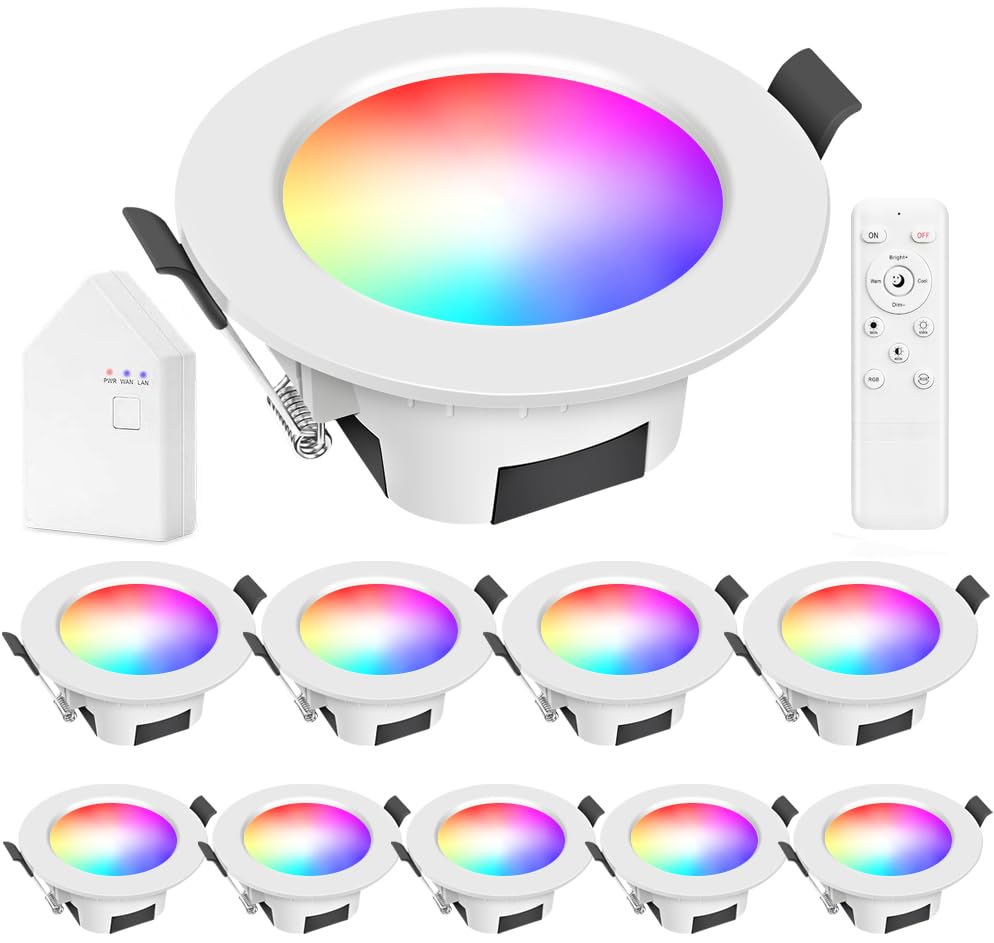 Indarun 9W Wifi Spot LED Incassabile RGBWC (10 Pezzi)