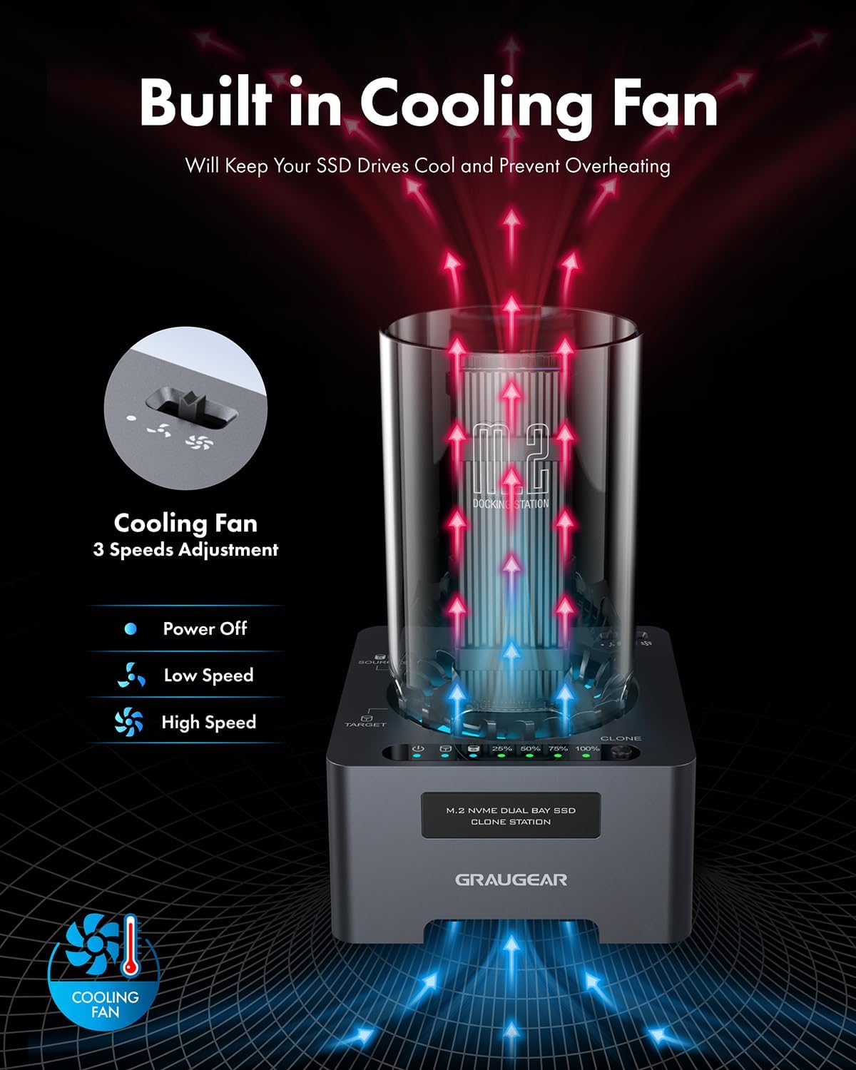 M.2 NVMe SSD Clone Station USB3.2 Gen2x2 20Gbps - immagine 4