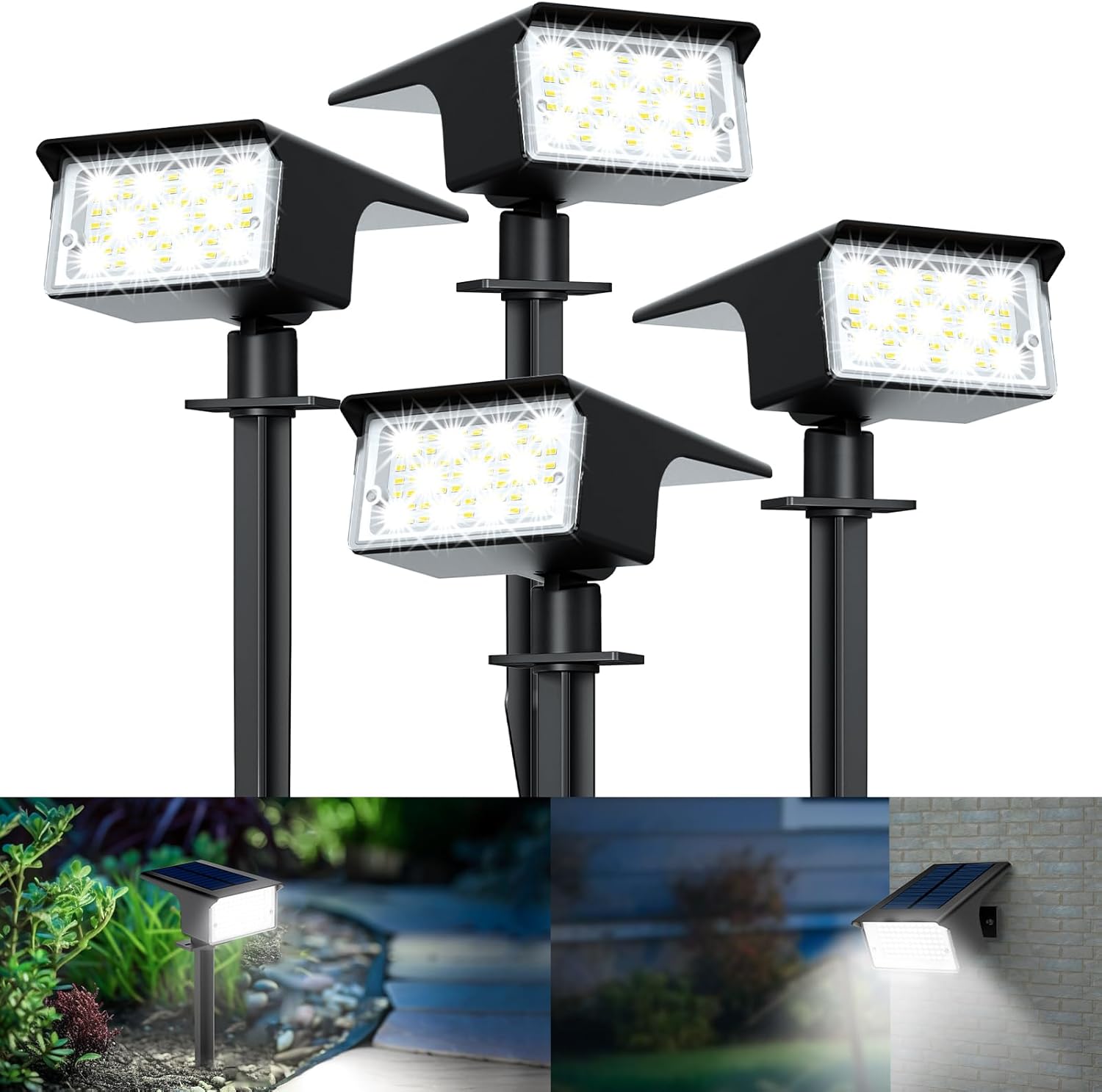 Kolpop 4 Pcs Faretti Solari LED Esterno 77 LED - immagine 1