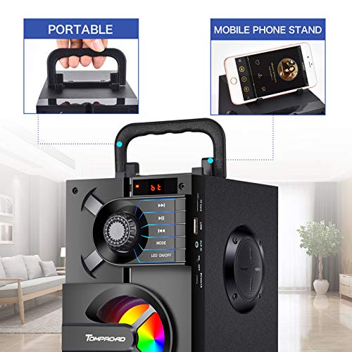 Altoparlante Bluetooth Portatile con Subwoofer, Nero - immagine 5