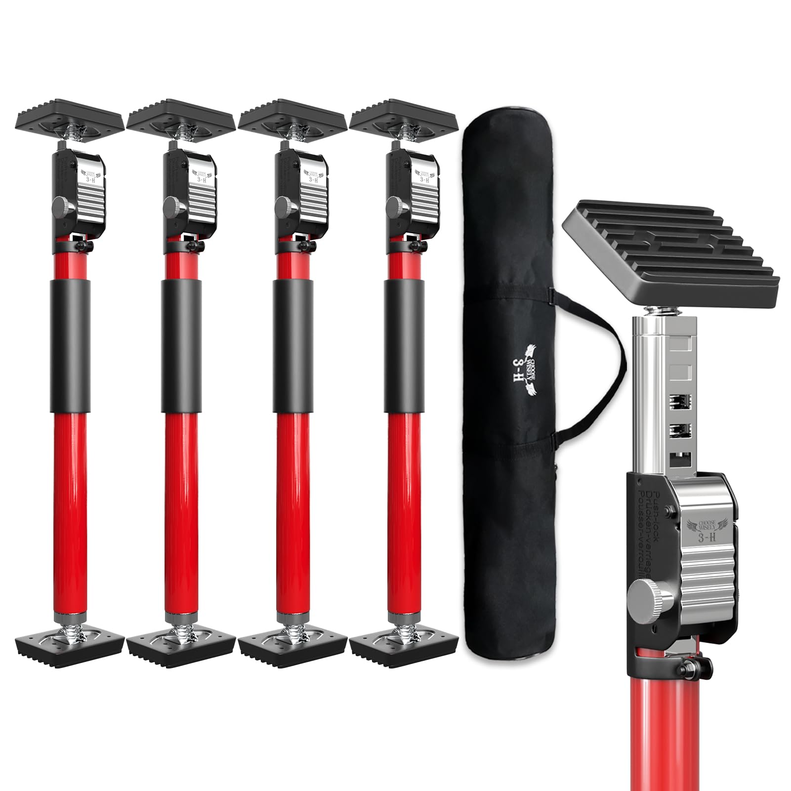 3-H Puntello Telescopico Regolabile 40-70cm (4 Pezzi)