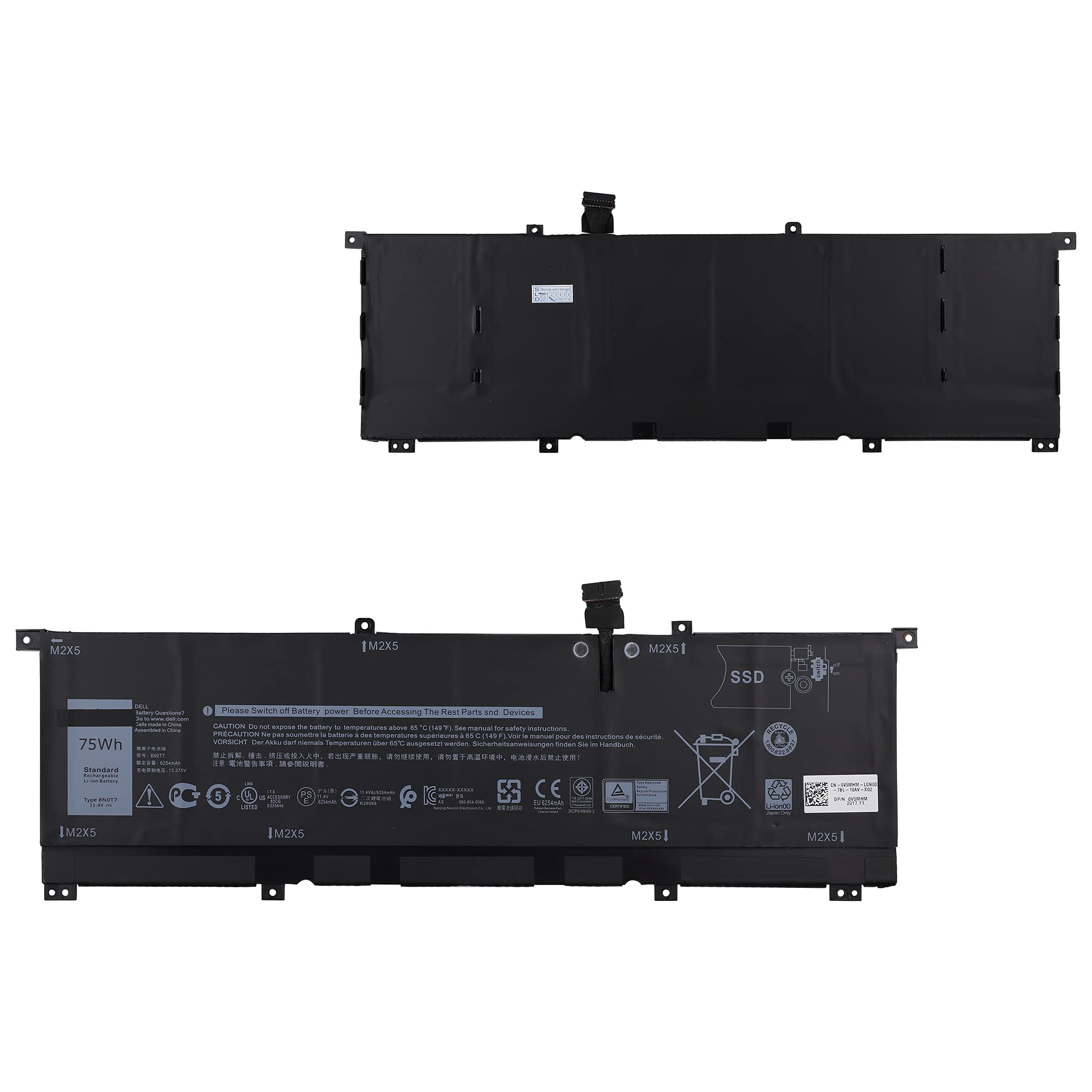 E-yiiviil Batteria di Ricambio 8N0T7 per Dell XPS 15-9575