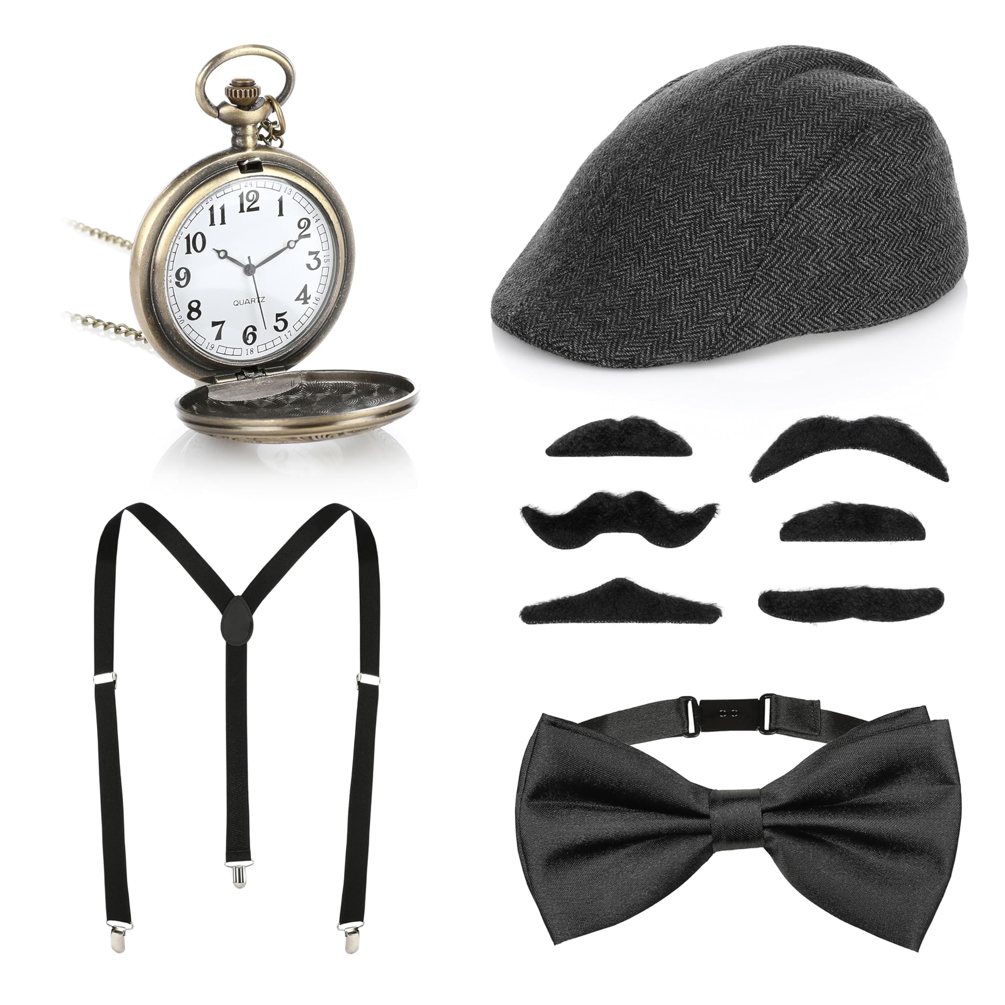 Accessori da uomo anni '20 - Accessori per costumi da mafiosi e gangster - Accessori per carnevale, feste di carnevale e feste a tema Hollywood