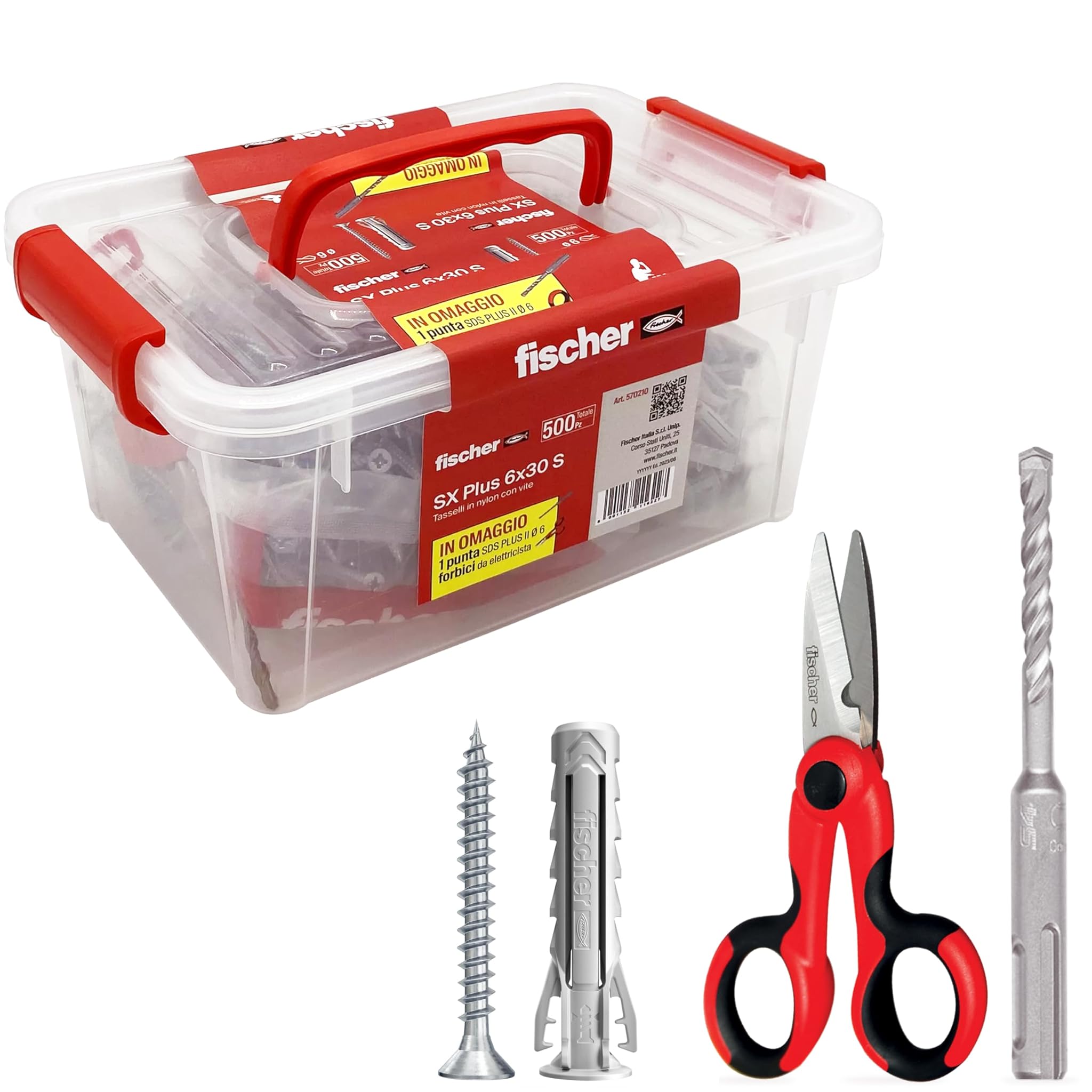 Fischer Vaschetta 500 Tasselli SX Plus 6mm con Vite