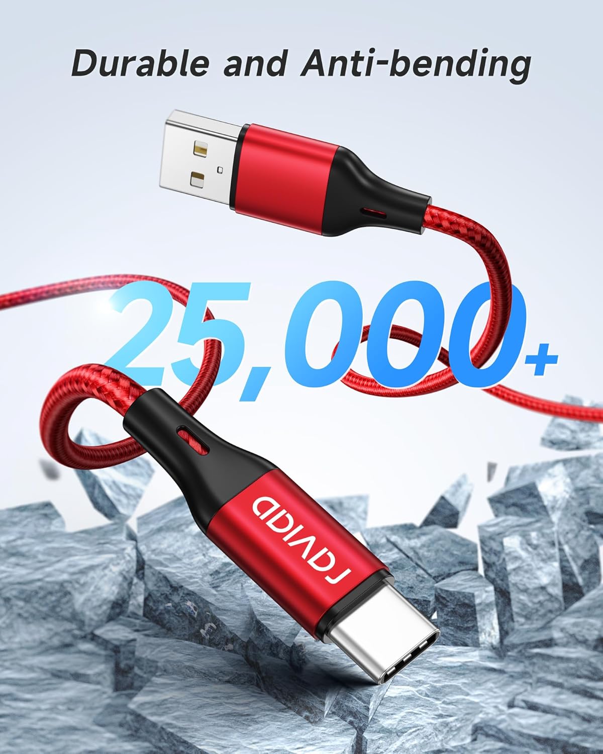 Raviad Cavo USB Type-C Ricarica Rapida 3 Pezzi 2m - immagine 5