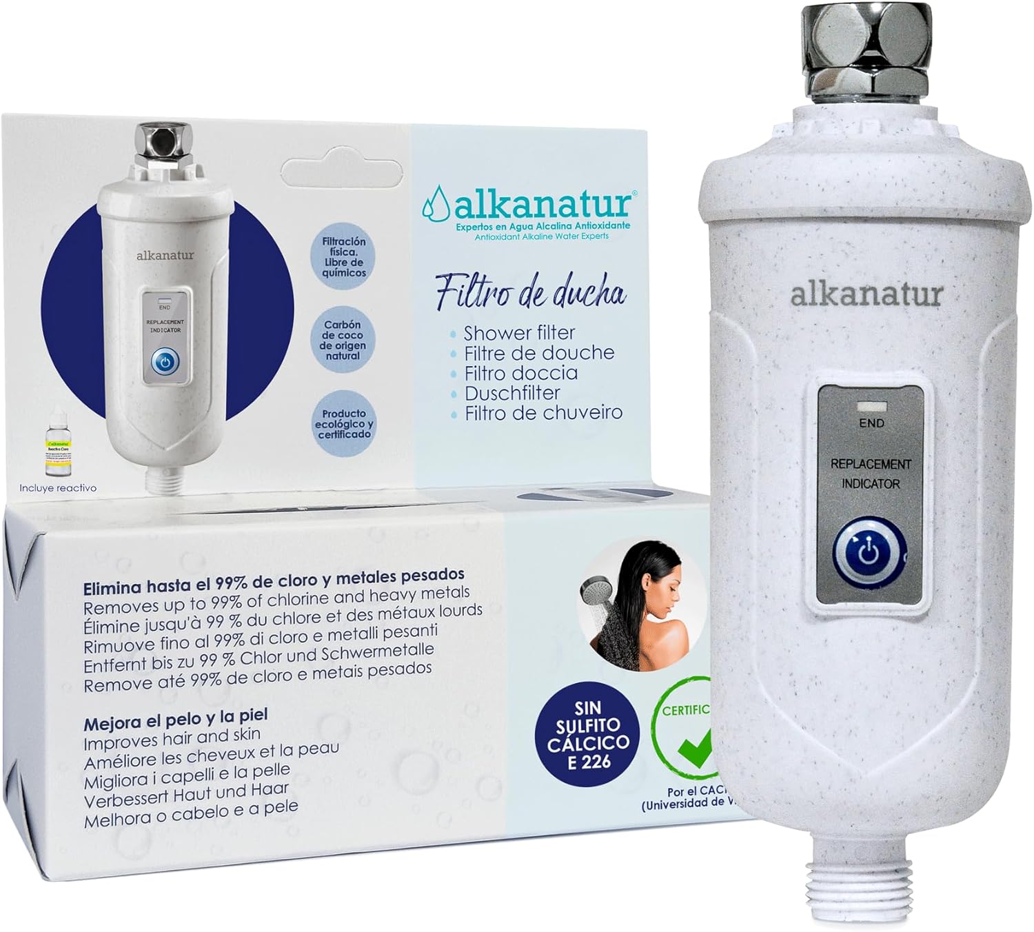 Filtro doccia anticalcare e cloruro 30.000 litri