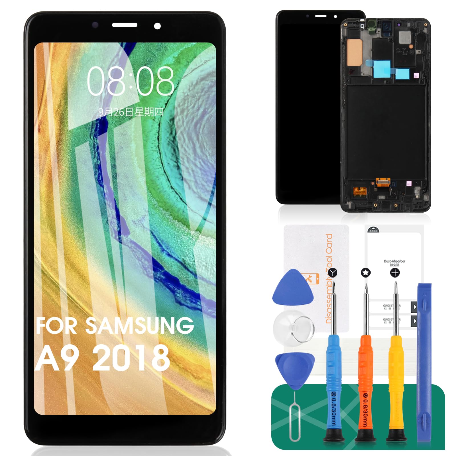 Display OLED per Samsung Galaxy A9 2018 - Nero