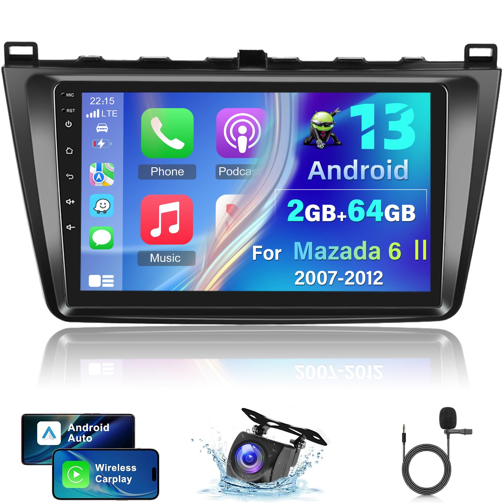 Stereo Auto Android 2+64G per Mazda 6 WagonⅡ 2007-2012