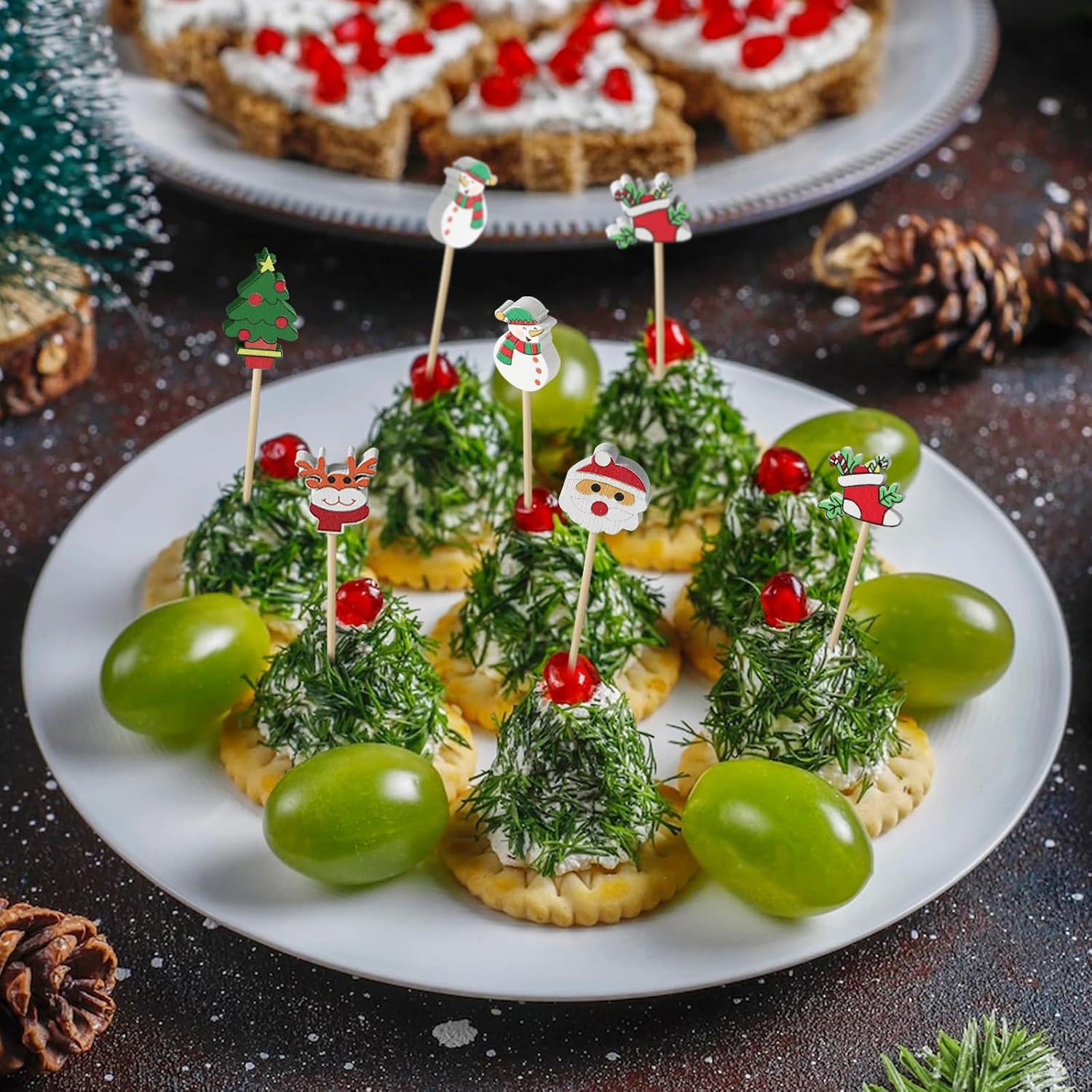 Bekeify 200 Stuzzicadenti da Cocktail Natale 12 CM - immagine 4